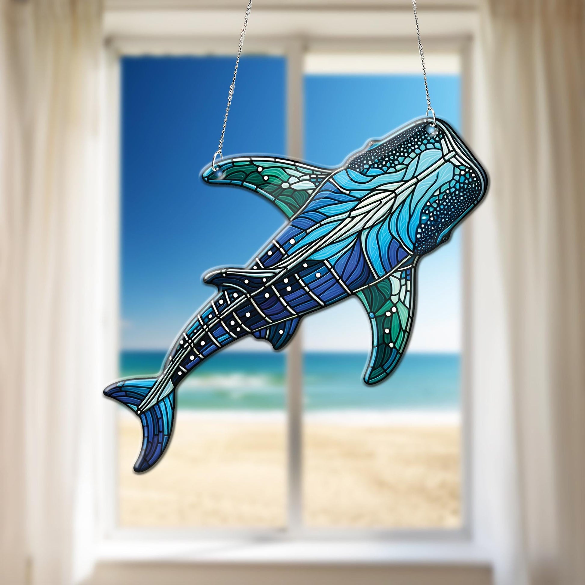 Whale Shark ACRYLIC window hanging, Whale Window Hangings, Nature, NOT suncatcher, Gift For Her, Home Decor, Sea animal, not glass