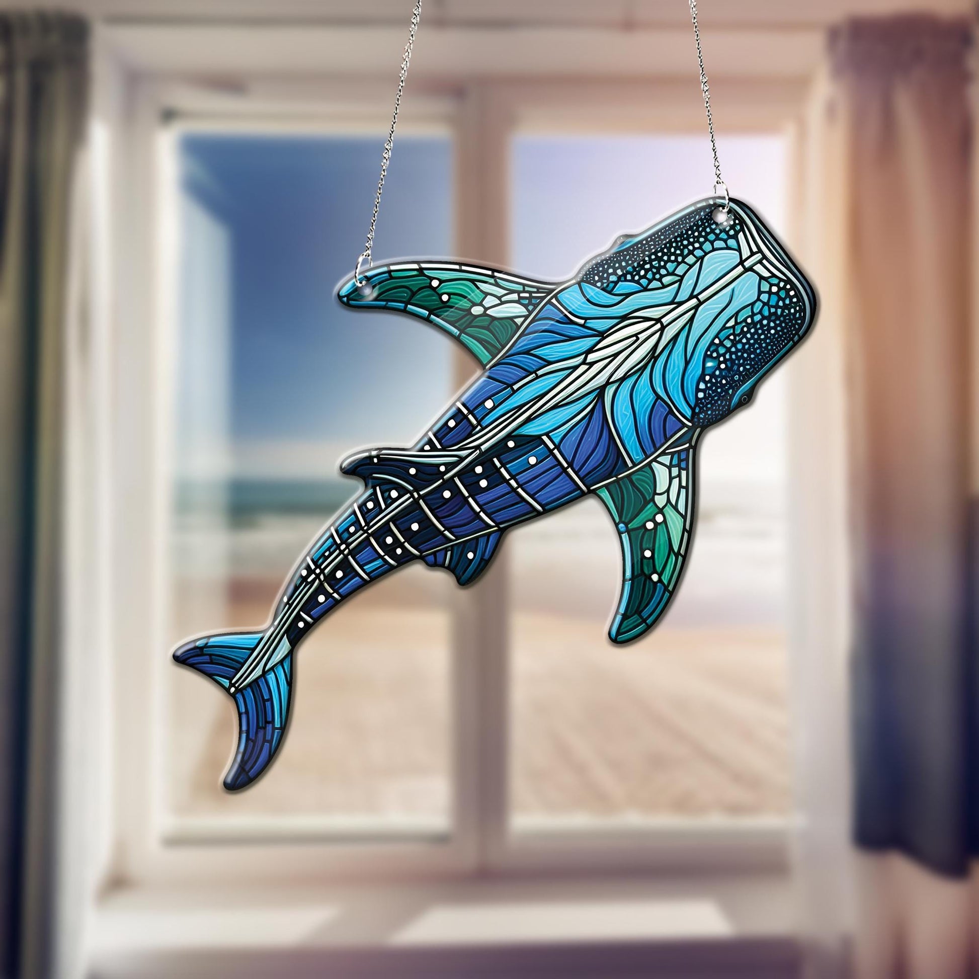 Whale Shark ACRYLIC window hanging, Whale Window Hangings, Nature, NOT suncatcher, Gift For Her, Home Decor, Sea animal, not glass