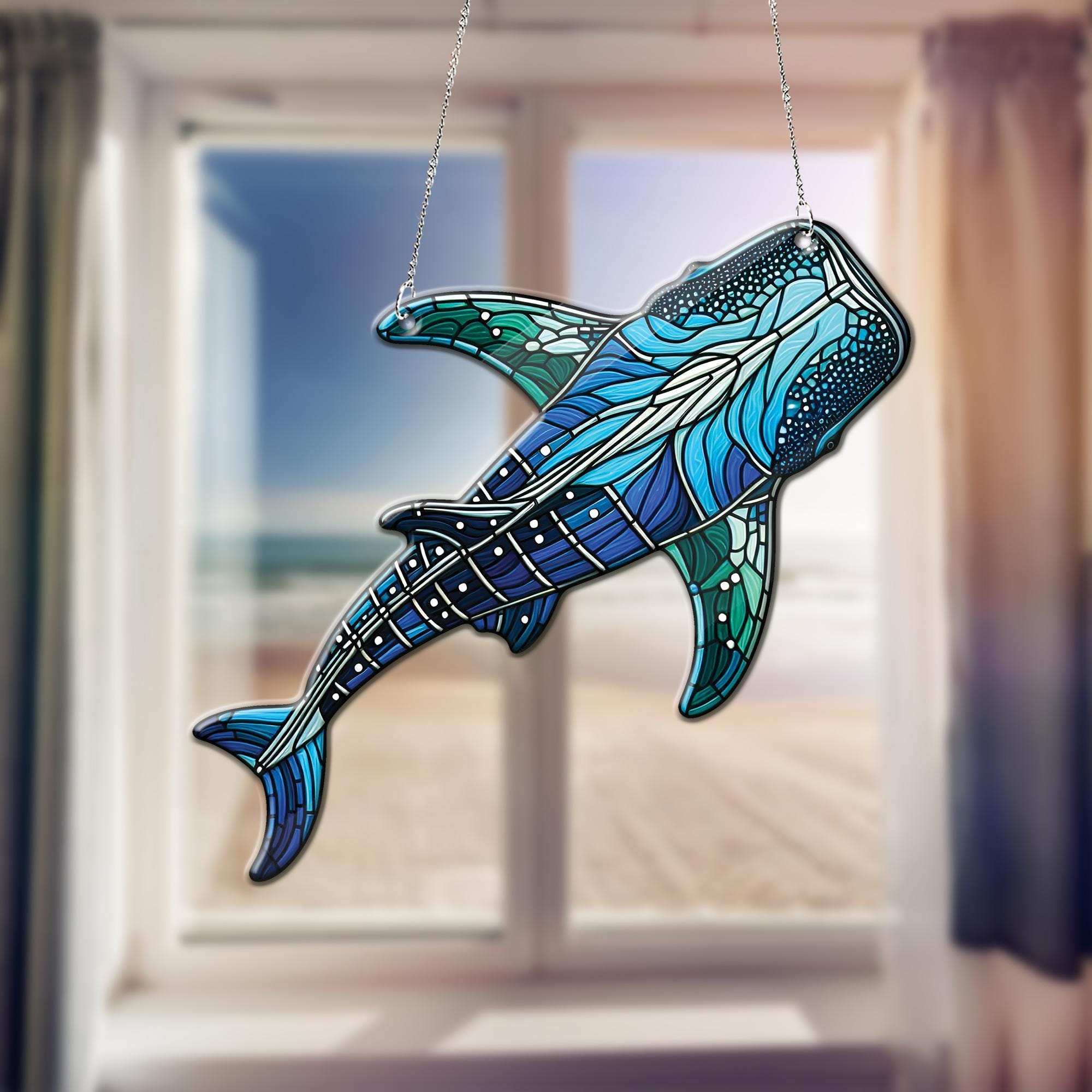 Whale Shark ACRYLIC window hanging, Whale Window Hangings, Nature, NOT suncatcher, Gift For Her, Home Decor, Sea animal, not glass