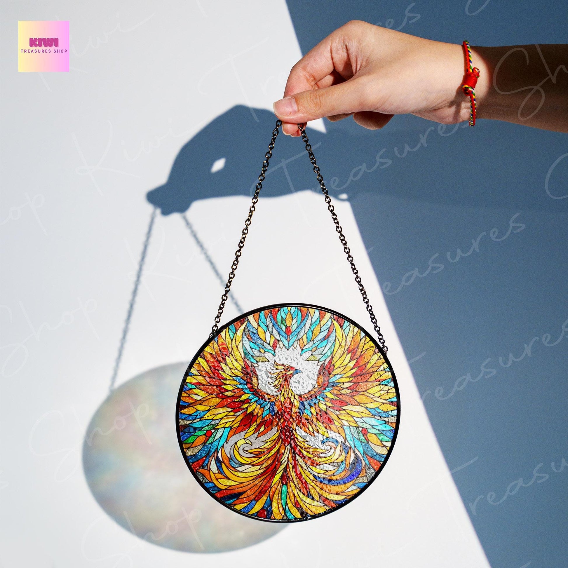 Phoenix GLASS Suncatcher Hanging, phoenix Lover Decor, Bird Nerd, Home Decor, phoenix Suncatcher window Decor, MOTHER'S DAY gift 2025