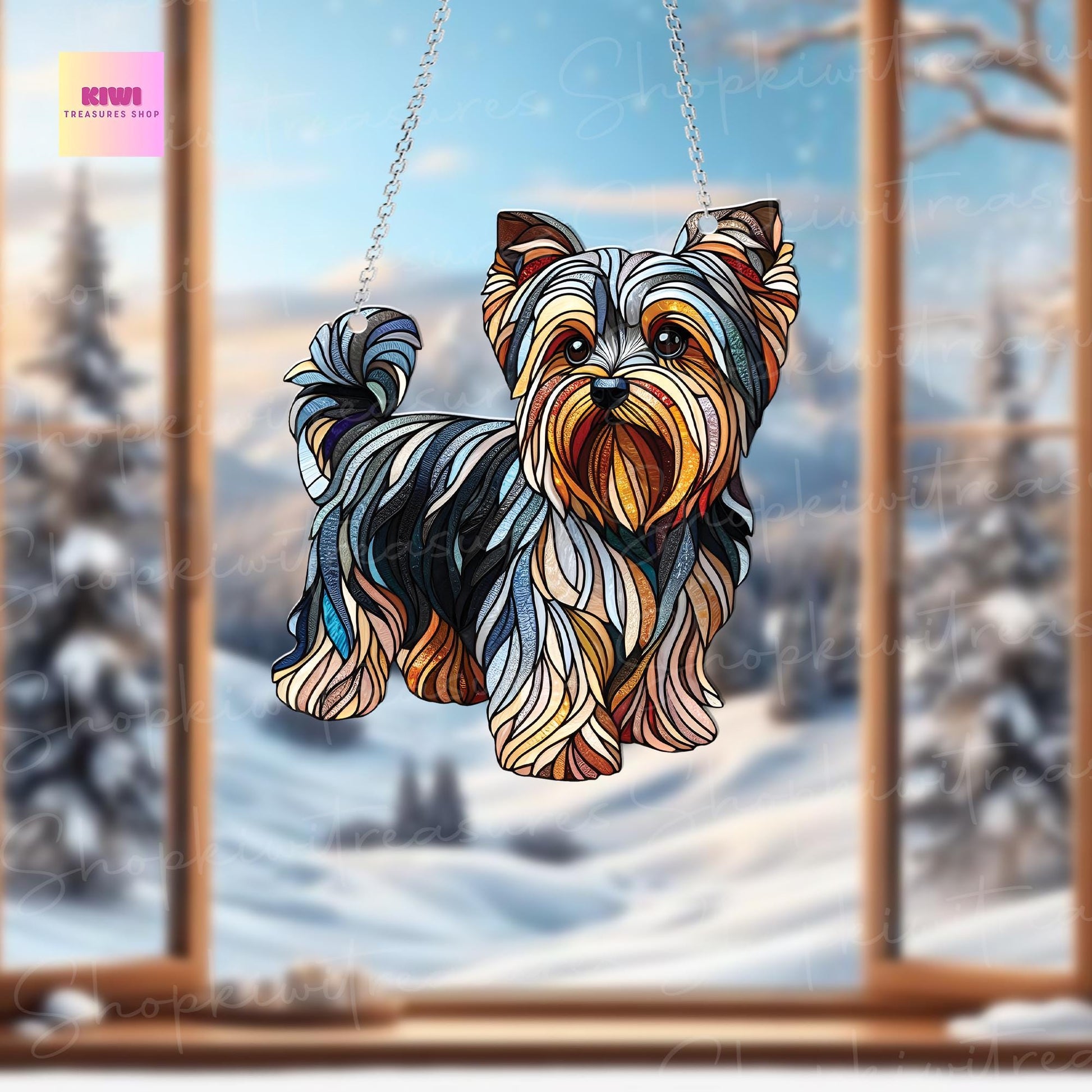 Yorkshire Terrier dog Acrylic Window Hanging, yorkshire terrier dog Mom gift, NOT Suncatcher, Cute dog, memorial gift, dog owner gift