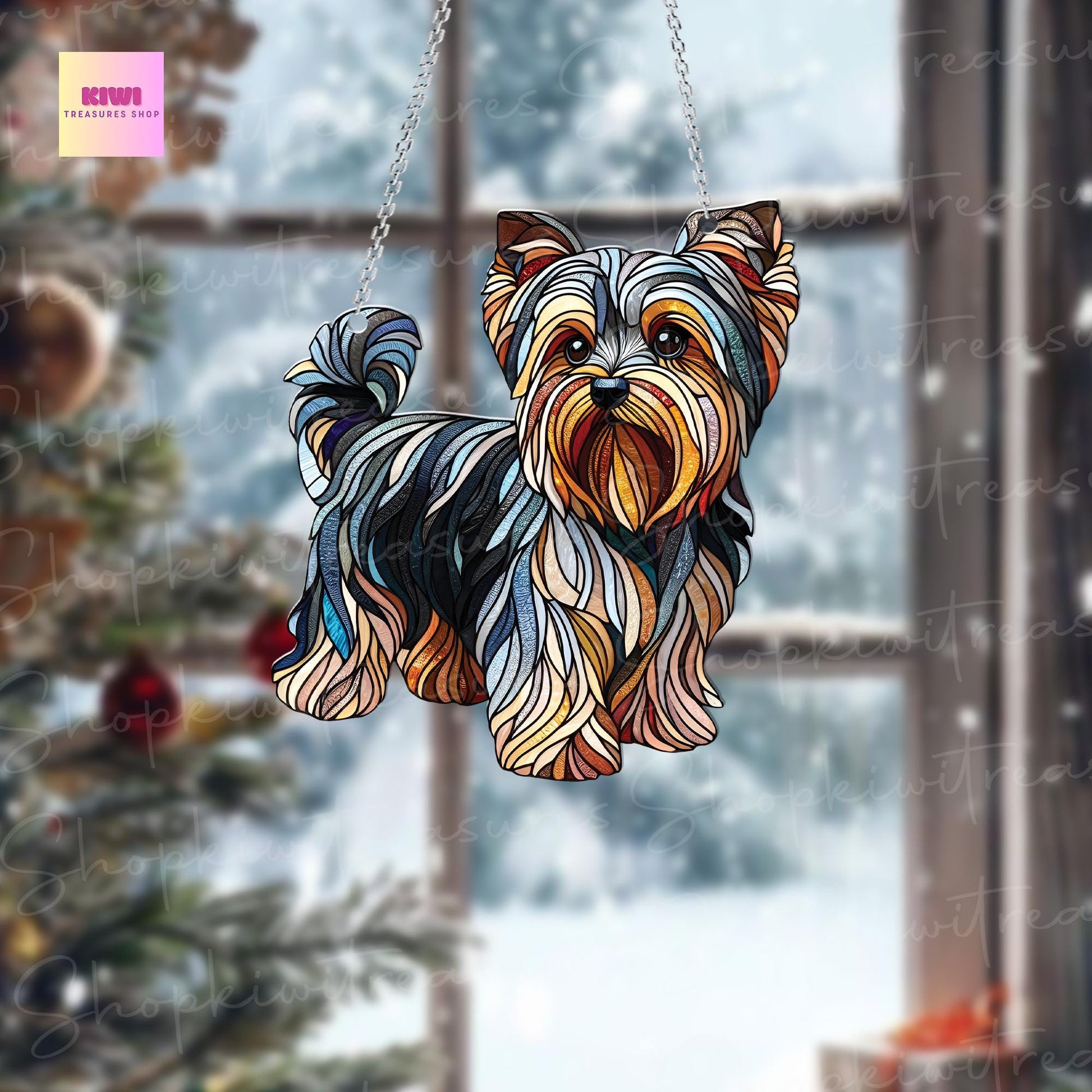 Yorkshire Terrier dog Acrylic Window Hanging, yorkshire terrier dog Mom gift, NOT Suncatcher, Cute dog, memorial gift, dog owner gift