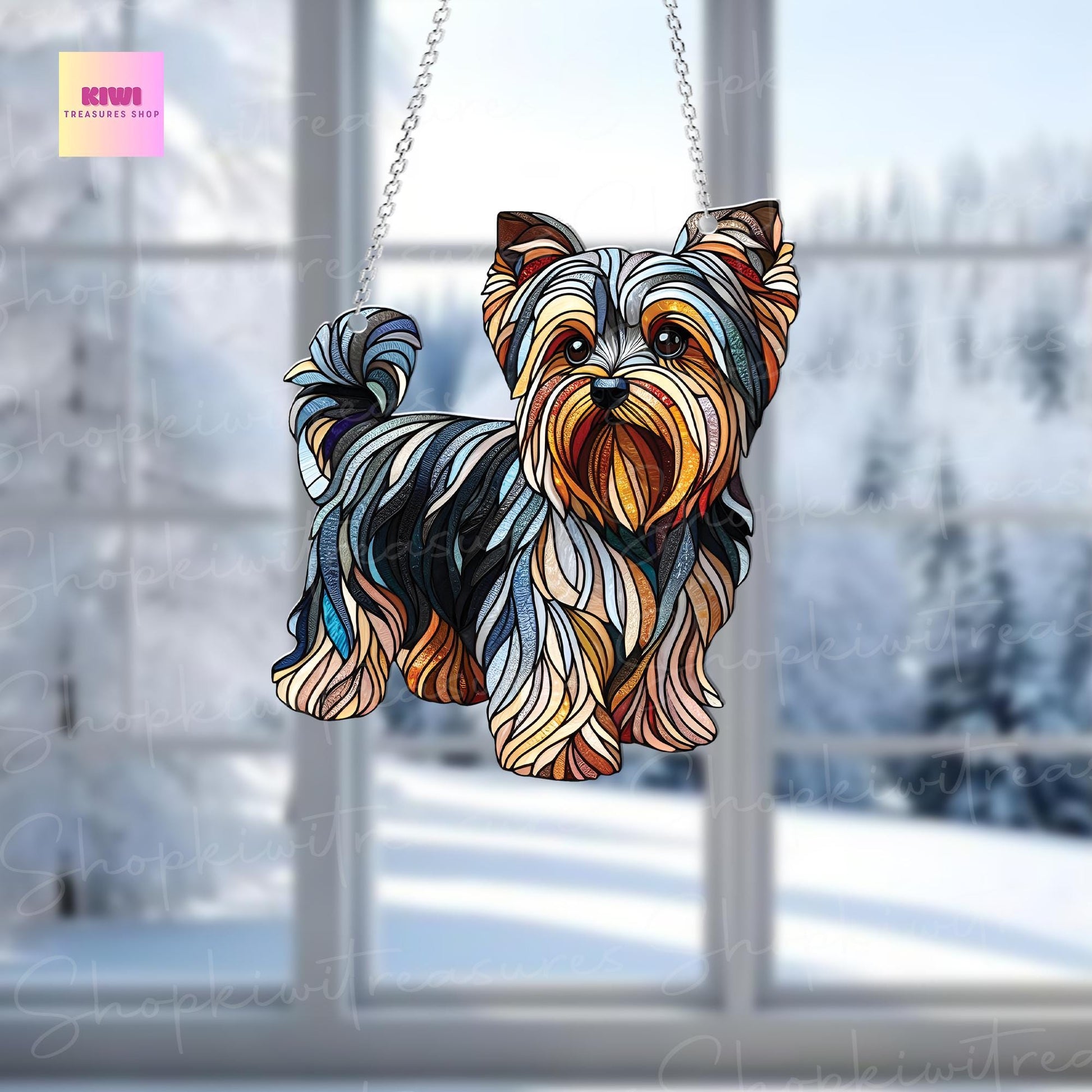 Yorkshire Terrier dog Acrylic Window Hanging, yorkshire terrier dog Mom gift, NOT Suncatcher, Cute dog, memorial gift, dog owner gift