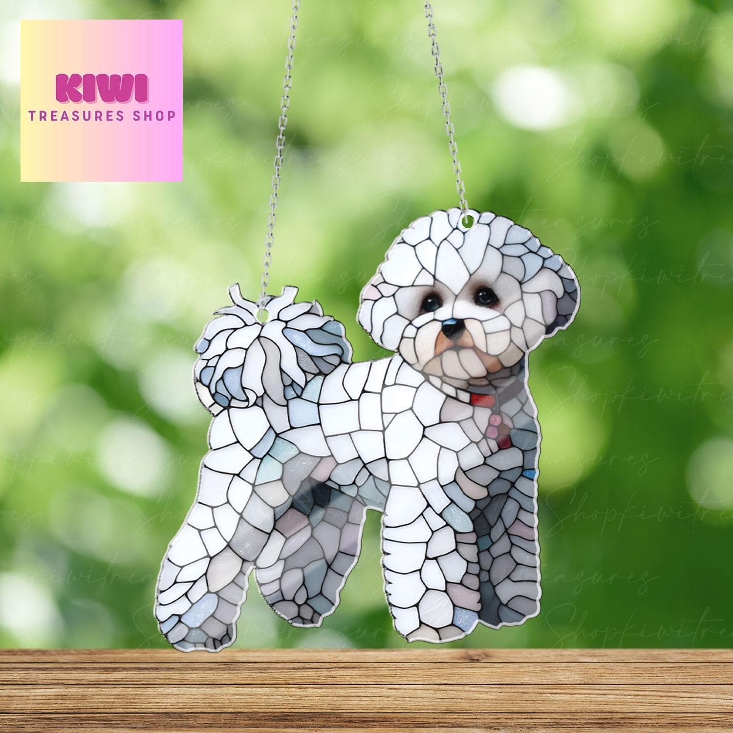 Bichon Frisé dog Acrylic Window Hanging, Bichon Frisé dog Mom gift, NOT Suncatcher, Cute dog, memorial gift, dog owner gift, not glass