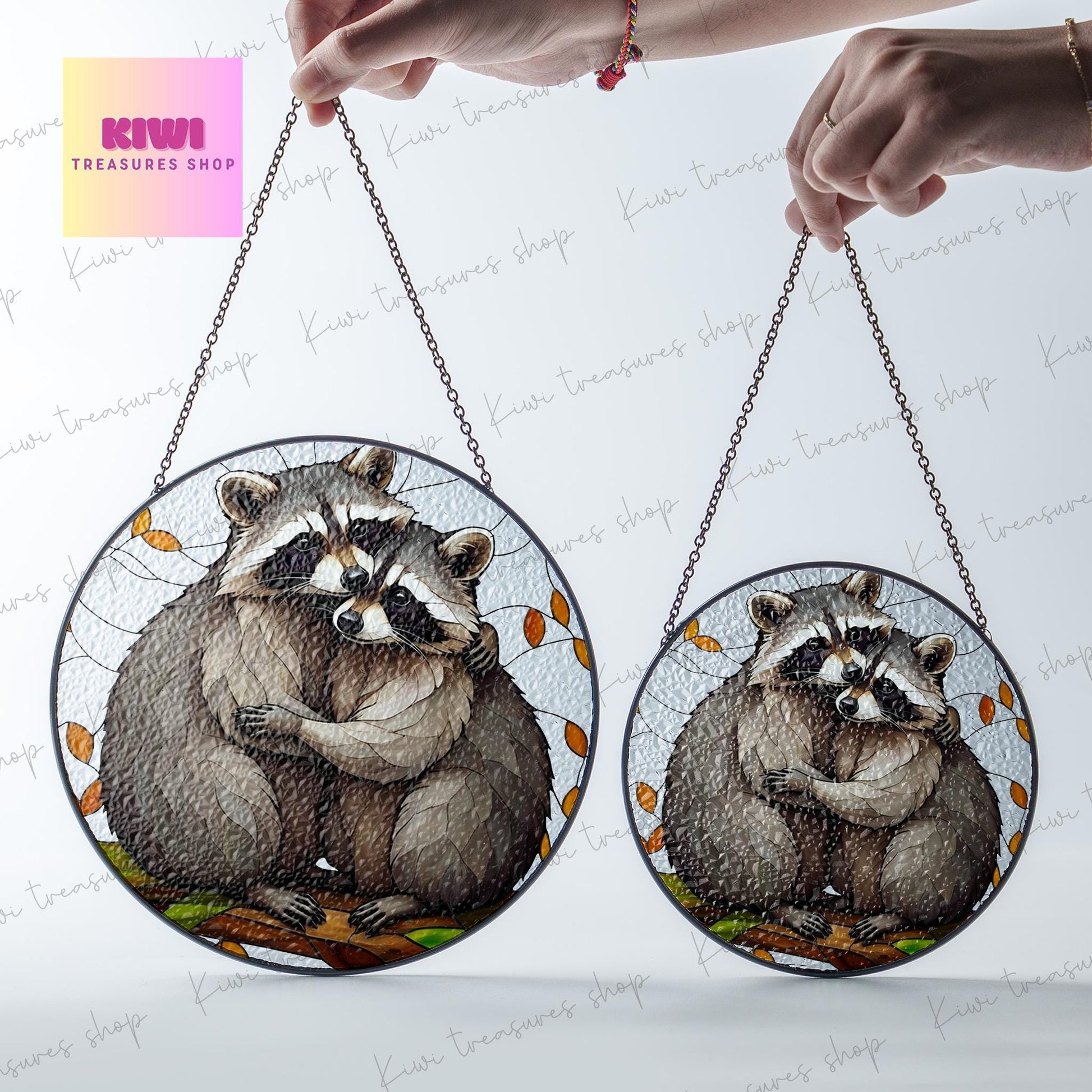 Raccoon hugging GLASS Suncatcher, Raccoon Decor, Sunflower Decor, Gift For Raccoon Lover, Funny couple gift, anniversary gift