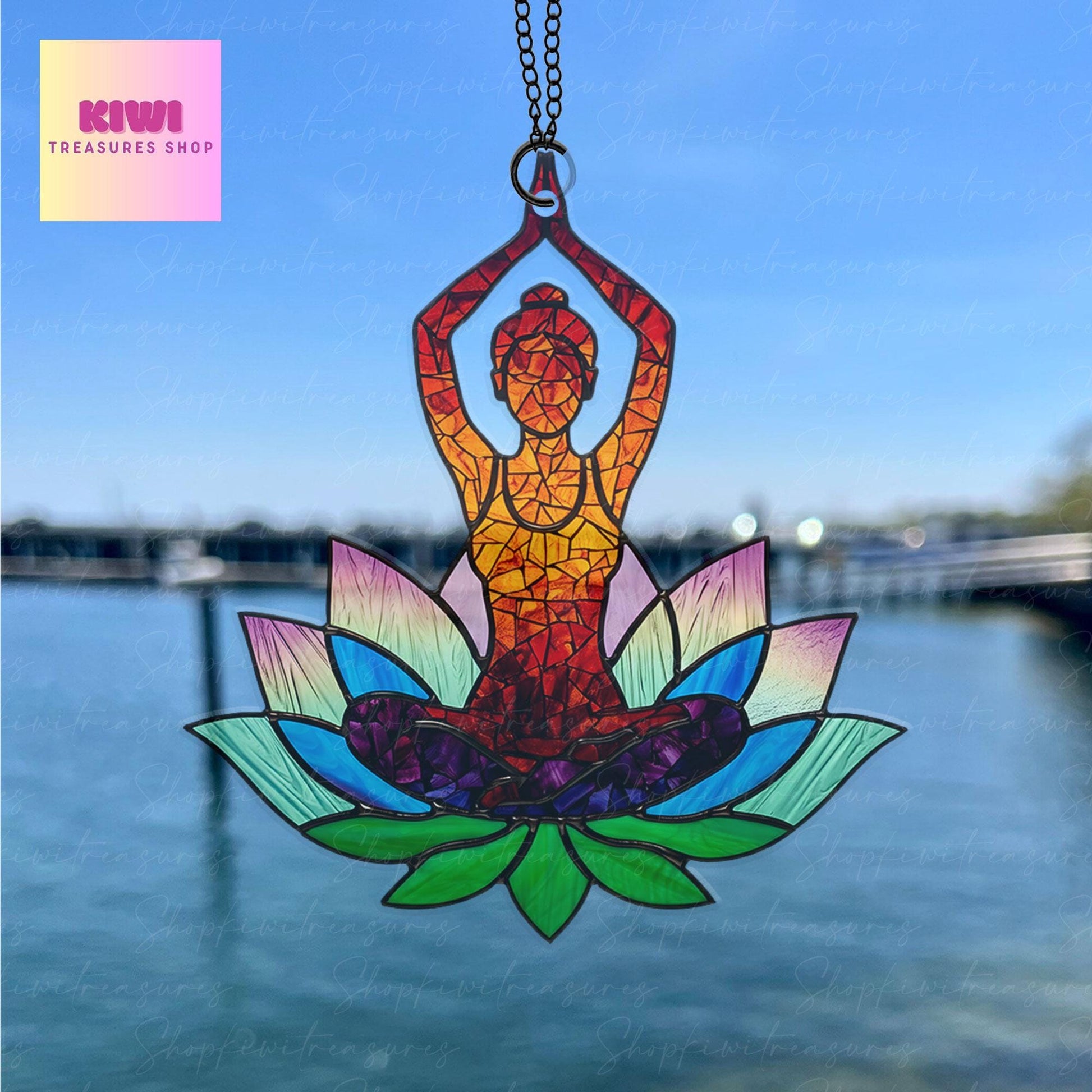 Yoga Pose Suncatcher acrylic Ornament, Namaste Yoga Suncatcher decor,  NOT glass, Yoga Teacher gift, Yoga lover idea gift, Home decor