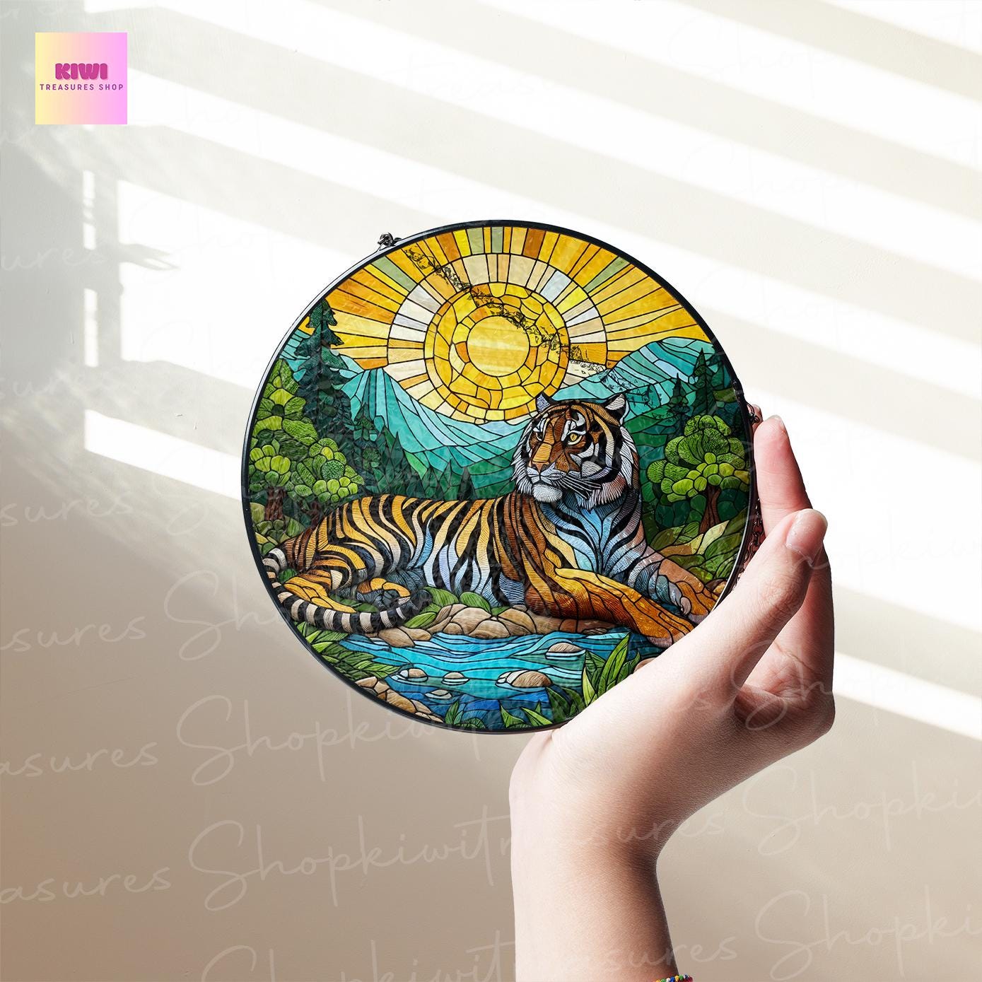 Tiger GLASS Sun Catcher | Wild Tiger Sun Catcher Ornament | Perfect Tiger Lover Gift | Wild Animal Lover Décor | Unique Tiger Gift