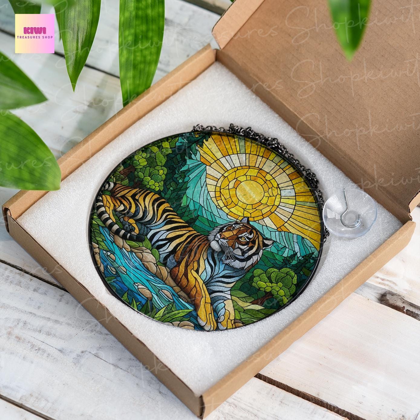 Tiger GLASS Sun Catcher | Wild Tiger Sun Catcher Ornament | Perfect Tiger Lover Gift | Wild Animal Lover Décor | Unique Tiger Gift