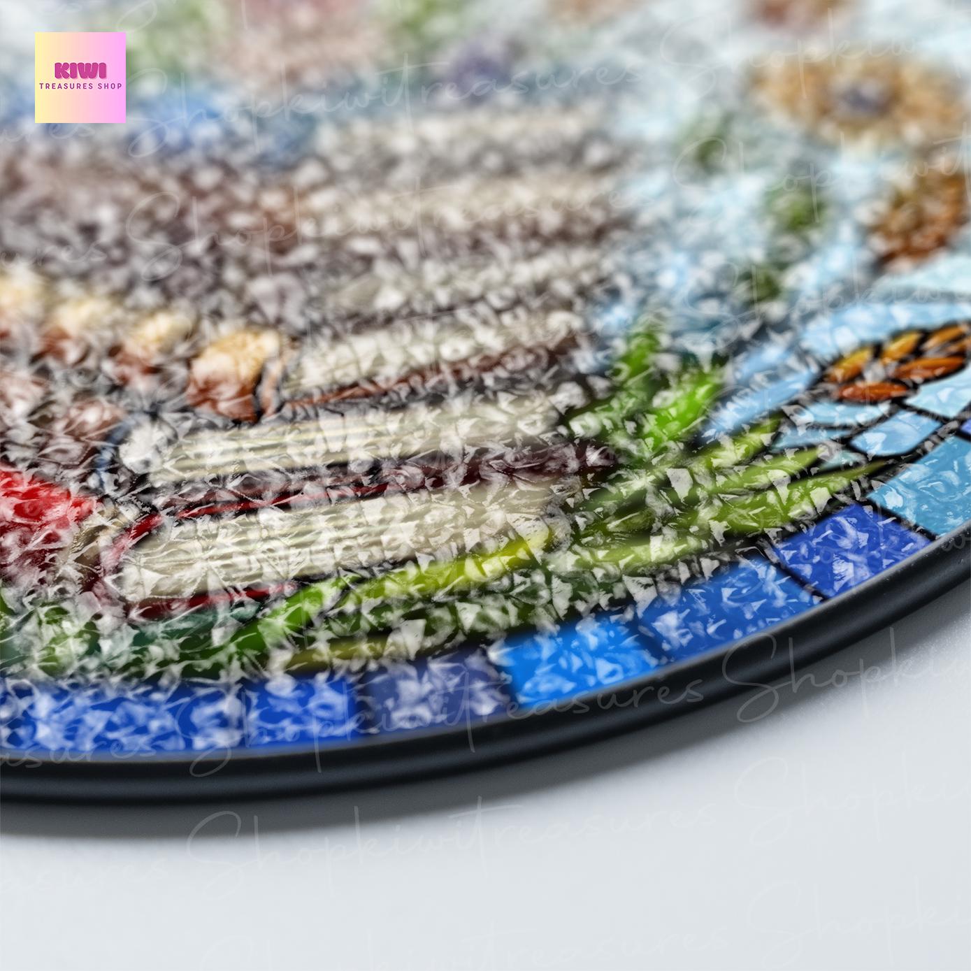 Wildflowers On The Books GLASS Sun Catcher | Charming Wildflowers Suncatcher Ornament | Bookish Gift | Book Lover Gift | Housewarming Gift