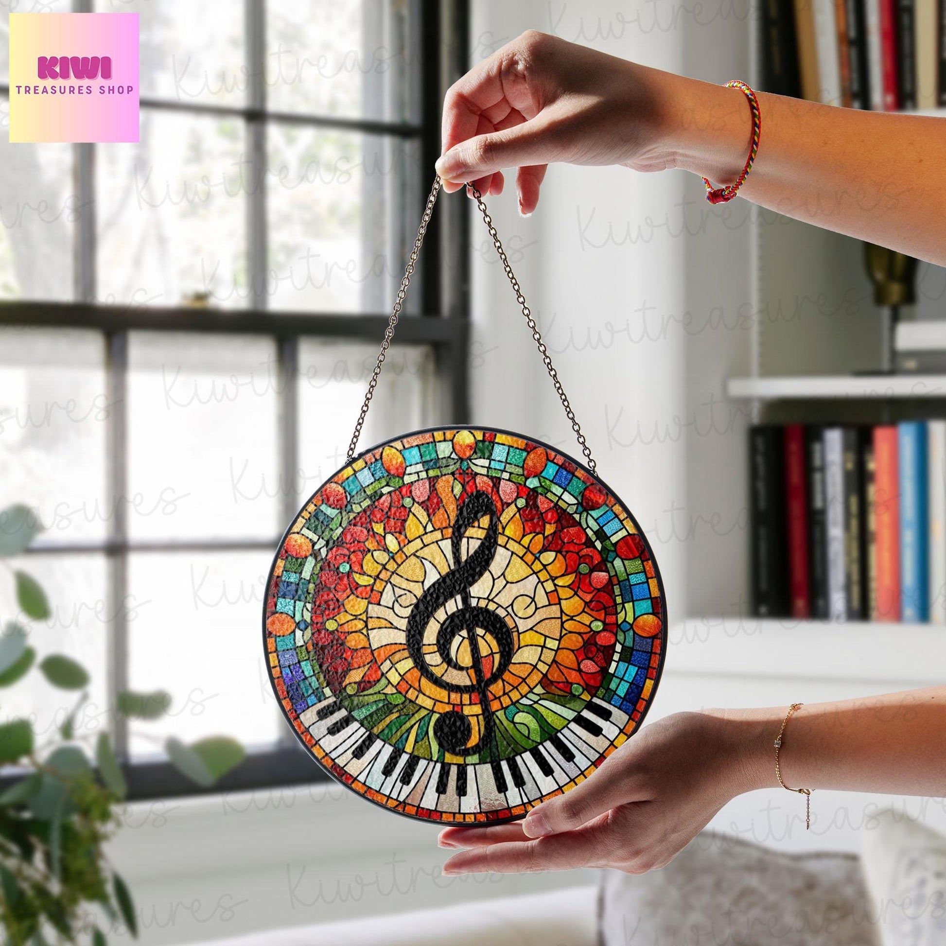 Piano Keyboard GLASS Suncatcher Hanging Pianist gift Window hanging Suncatcher ornament gift for musical Teacher home decoration