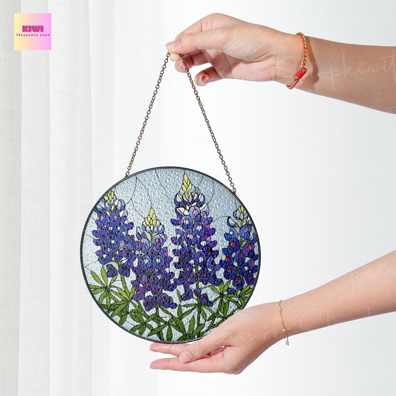 Birth Flower GLASS Suncatcher, Texas Bluebonnet  Suncatcher, Texas Bluebonnet Lover Decor, Flower Lover Gift, Mother's Day , Gift For Mom