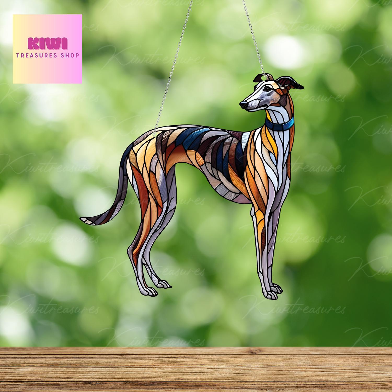 Greyhound Acrylic Window Hanging, dog Mom gift, NOT Suncatcher, greyhound dog, memorial gift, greyhound dog