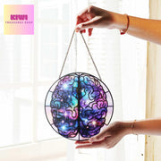 Anatomical brain Glass Suncatcher, Psycology Gift, perfect gift for medical student, science lover gift, gift for nurse, neuro science gift