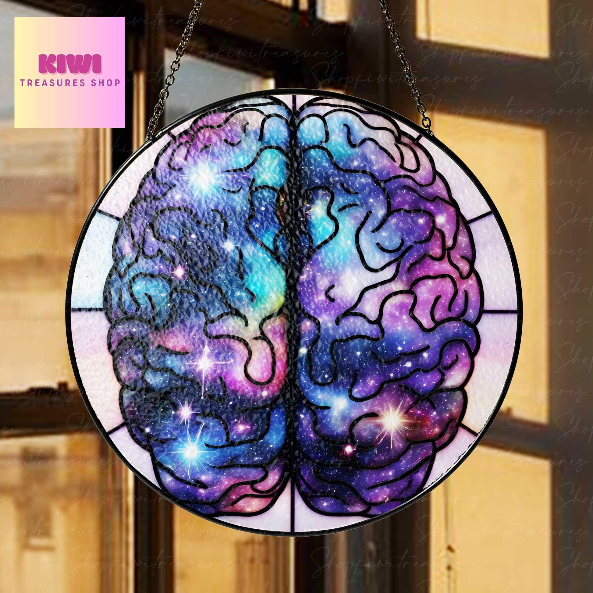 Anatomical brain Glass Suncatcher, Psycology Gift, perfect gift for medical student, science lover gift, gift for nurse, neuro science gift
