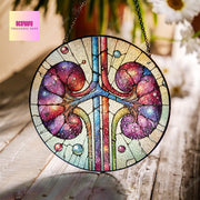 Anatomical kidneys Glass Suncatcher, perfect gift for Dialysis Nurse, Double Kidney ornament, Kidney Nurse, nurse crew gift