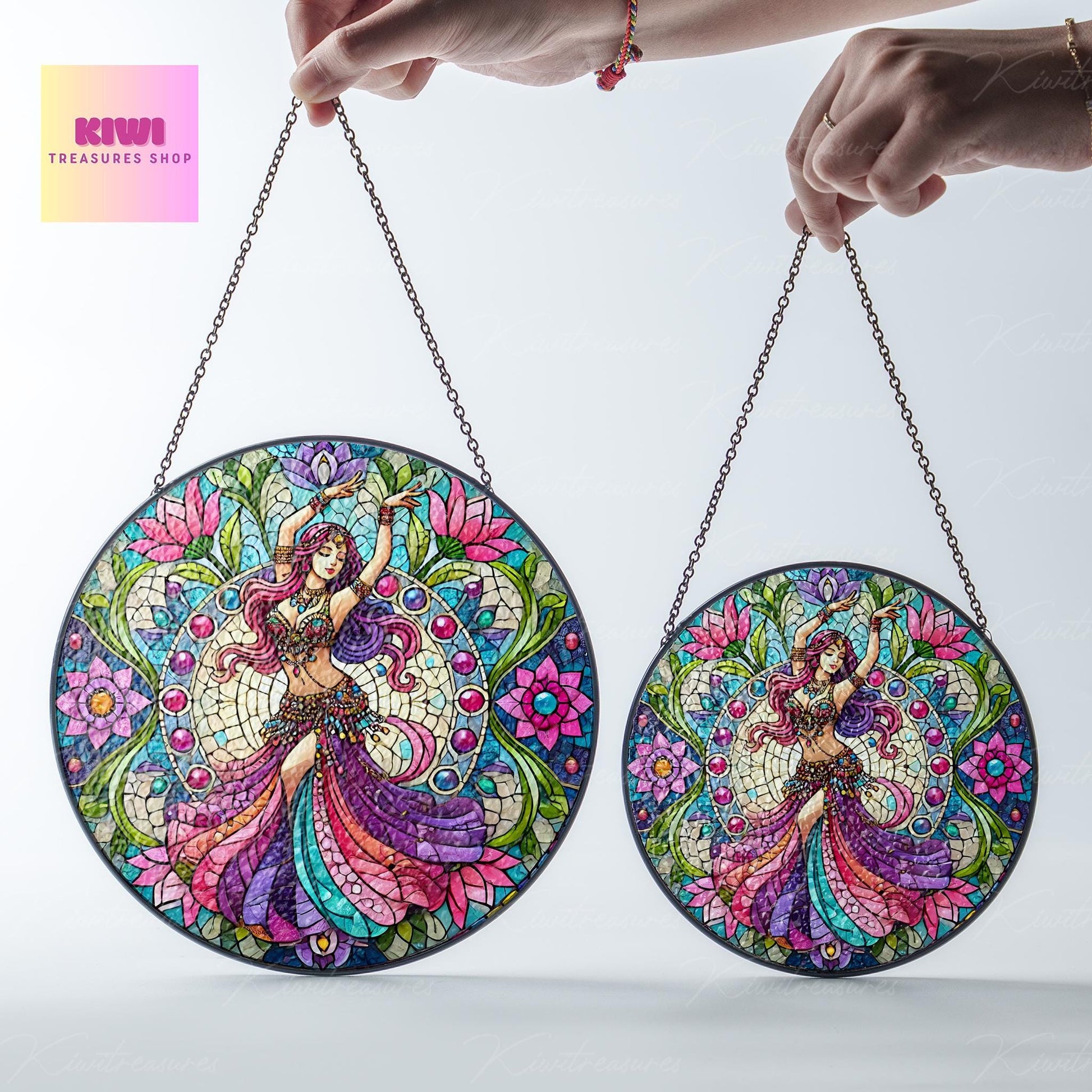 Bellydance Glass SunCatcher Window Hanging belly Dancer gift, BellyDance Home Decoration Gift for BellyDancer