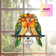 Personalized Lovebirds Couple Acrylic Hanging Sign, Custom Names Love Decor for Anniversary Gifts, Perfect Valentine's Day Surprise
