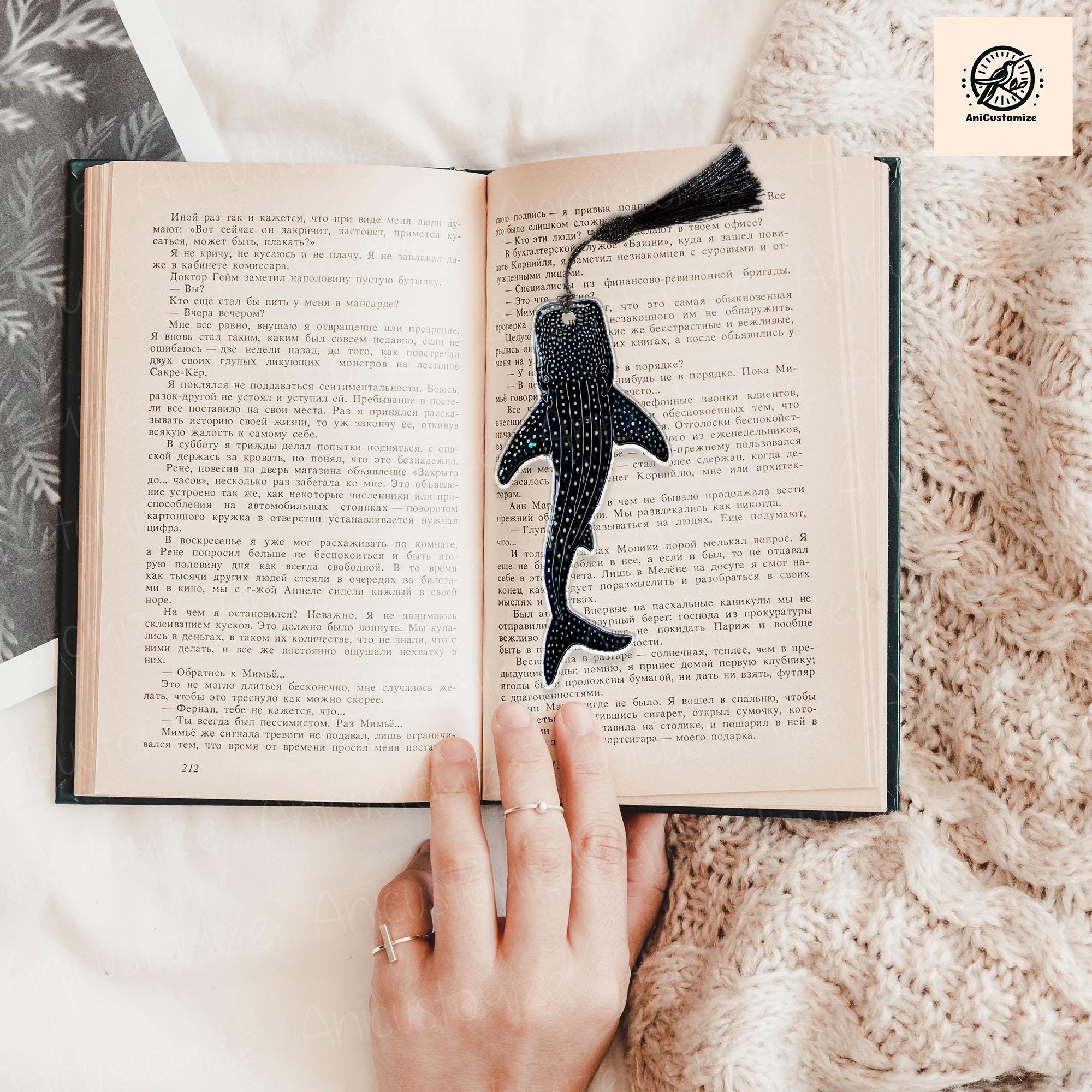 Whale Shark Bookmark Gift, Ocean Bookmark Gift, Book Lover Gift, Bookish Gift, Marine Life Stationery, Reading Lover Gift, Shark Bookmark