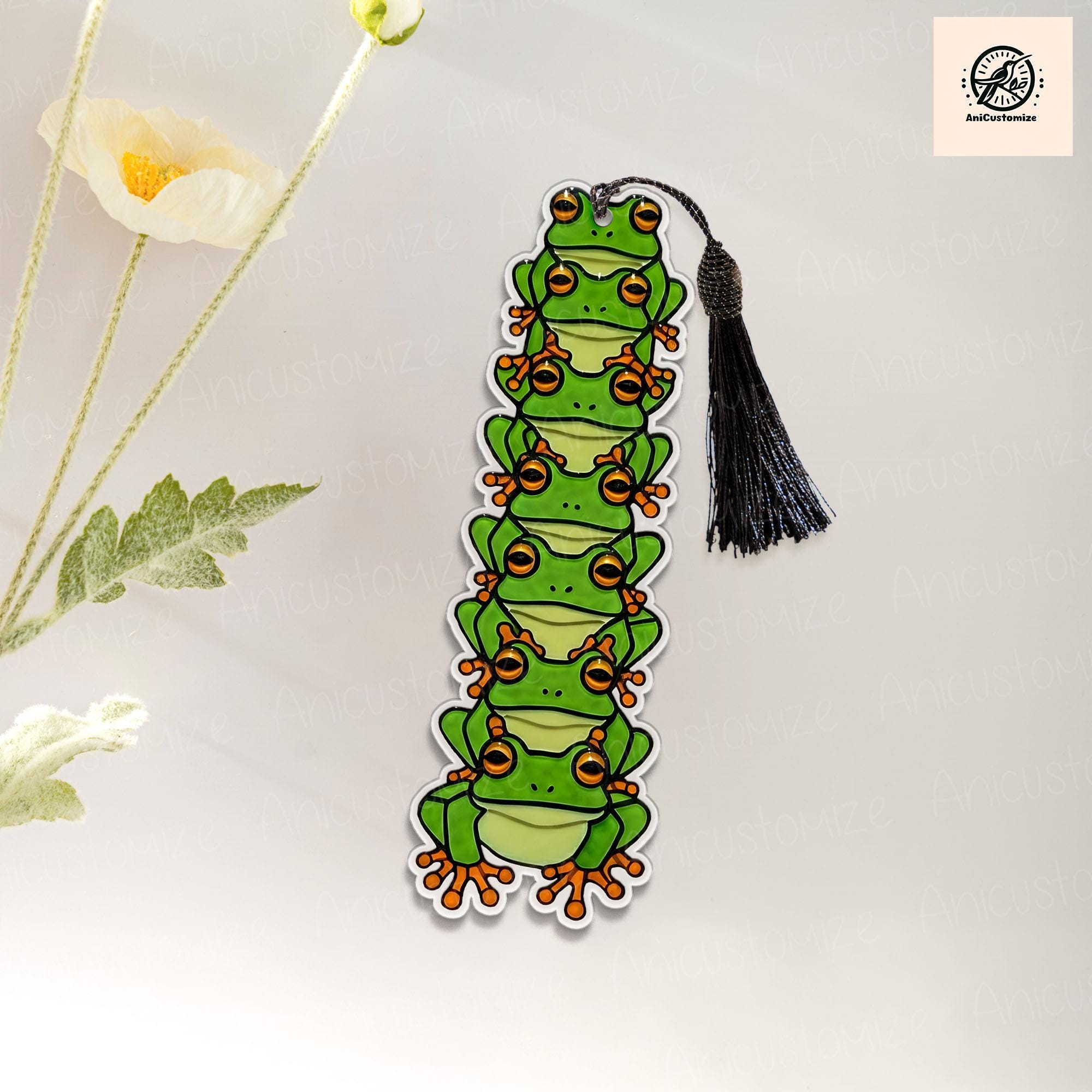 Frog Stack Bookmark, Frog Lover Book Merch, Gift For Book Lover, Bookish Gift, Animal Bookstack, Cottagecore Book, Reading Book Gift