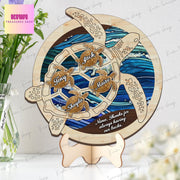 Personalized Thanks for always having our backs Wood sign, Grandma Mom birthday idea gift, Mother's day, Turtle wood sign