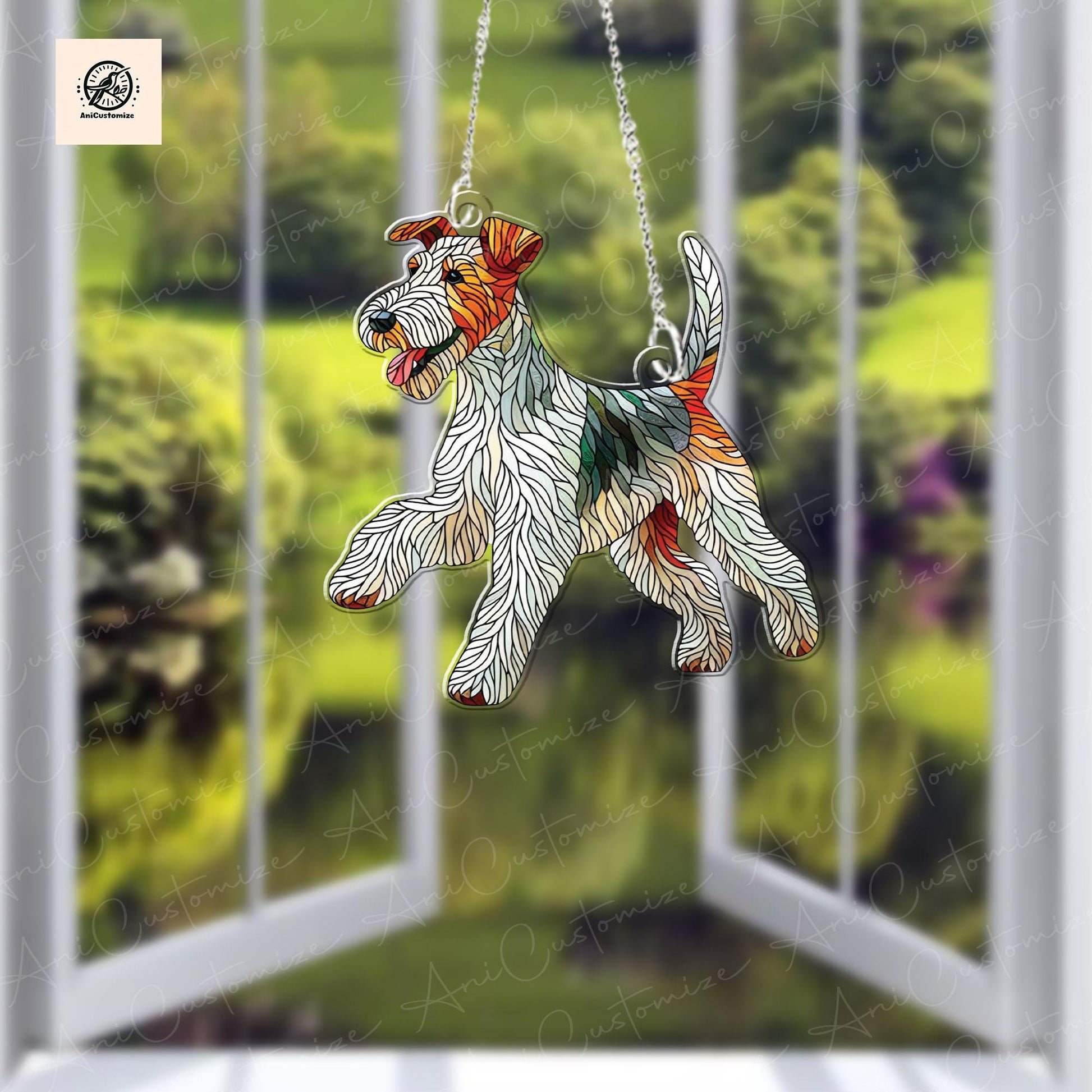 Wire Fox Terrier ACRYLIC Window Hanging, Wire Fox Terrier Lover Decor, Dog Mom Decor, Dog Mom Gift, Dog Window Hanging, Dog Suncatcher Gift