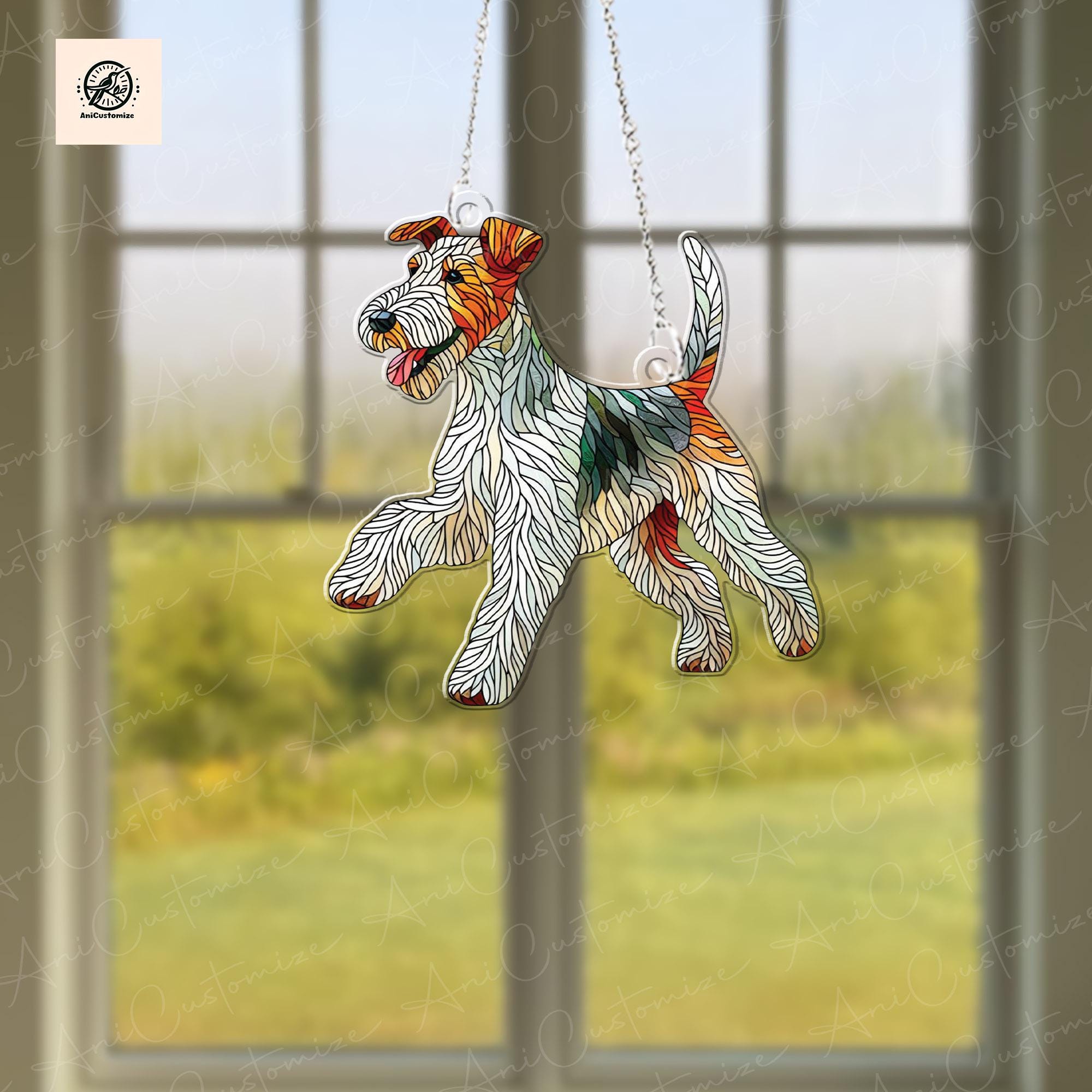 Wire Fox Terrier ACRYLIC Window Hanging, Wire Fox Terrier Lover Decor, Dog Mom Decor, Dog Mom Gift, Dog Window Hanging, Dog Suncatcher Gift