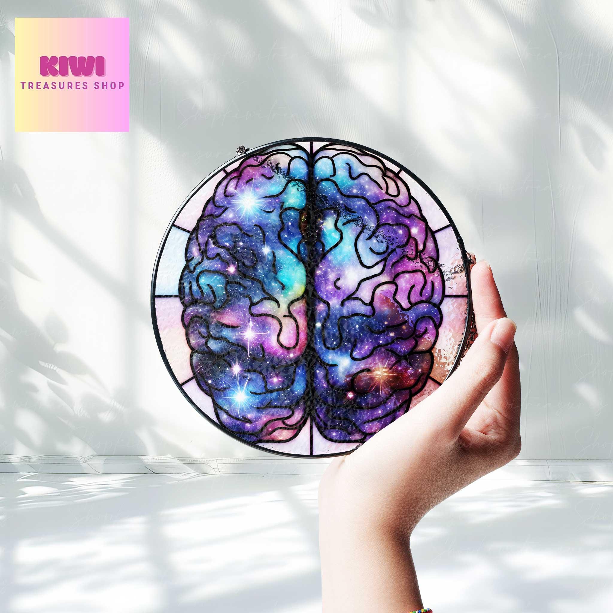 Anatomical brain Glass Suncatcher, Psycology Gift, perfect gift for medical student, science lover gift, gift for nurse, neuro science gift