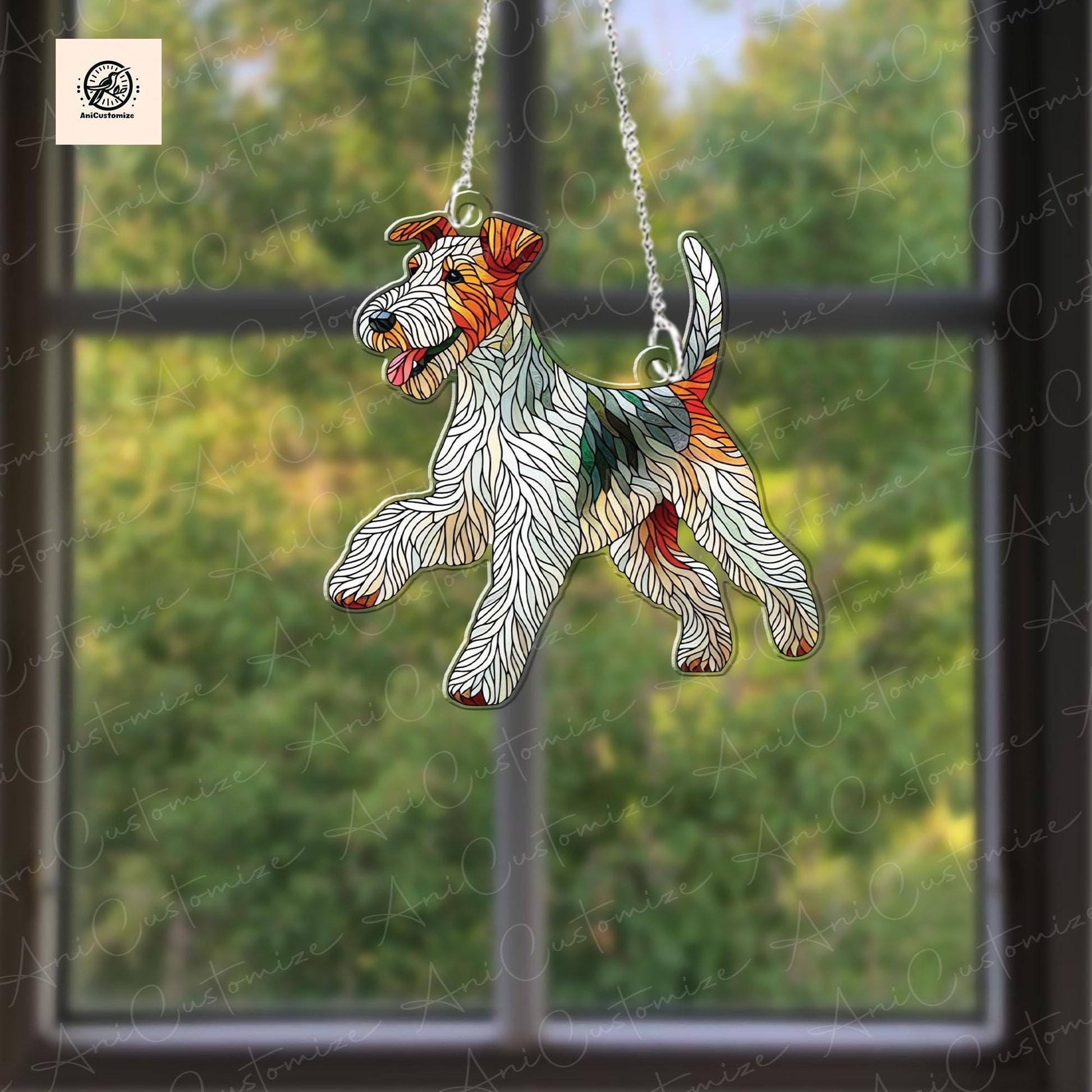 Wire Fox Terrier ACRYLIC Window Hanging, Wire Fox Terrier Lover Decor, Dog Mom Decor, Dog Mom Gift, Dog Window Hanging, Dog Suncatcher Gift