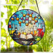 Science Teacher Glass Decor, Science Teacher Suncatcher, Classroom Decor, Gift for Lab Science Teacher, Teacher Gift Decor, Lab Decor