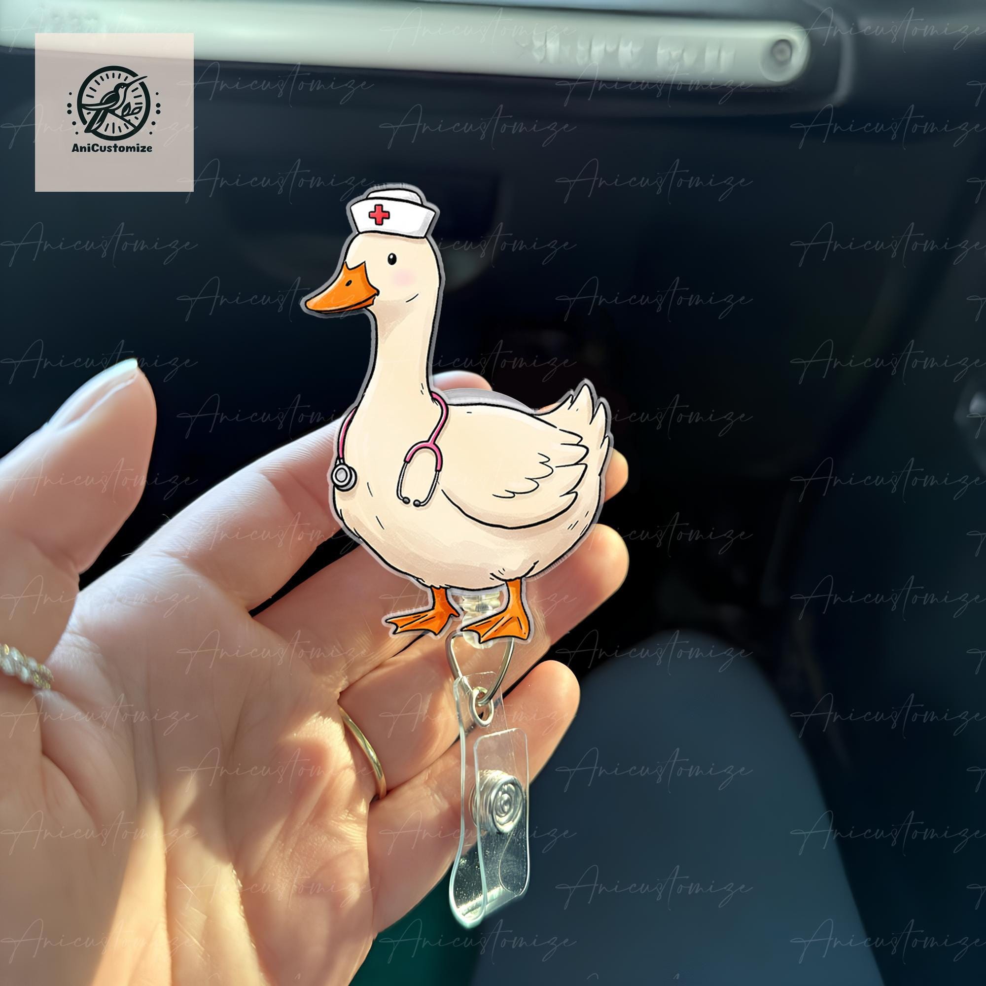 Silly Goose Nurse Acrylic Badge Reel, Funny Nurse Gift, Funny Gift Idea, Nurse Goose Badge Reel, Nurse Badge Clip, School Nurse Gift