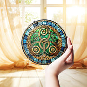 Celtic Triskelion GLASS Suncatcher, Ancient Celtic Symbol Decor, Celtic Knot Wall Art, Suncatcher Gift, Irish Suncatcher, Housewarming