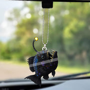 Angler Fish Car ornament, She rises - Unique Anglerfish Car decor, Deep Ocean Decor for hanging, Sea Monster Gift for angler fish Lovers