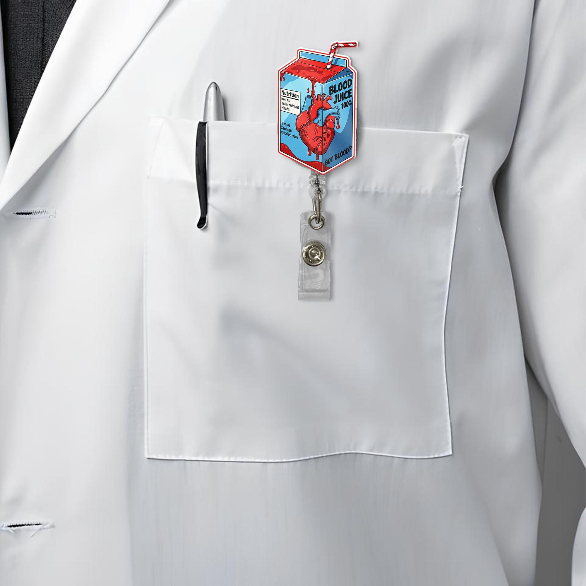Blood Juice Badge Reel, IV bag Gift, Phlebotomy Id Holder, Nurse Badge Reel, Nurse Gift, RN Nurse Gift, ID Holder Gift, nursing school gift