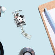 Physical Therapy Badge Reel, PT Badge Reel, Cow Keep Moving Badge Reel, Nurse Gift, Doctor Gift, PT ID Holder Gift, Medical Student Gift