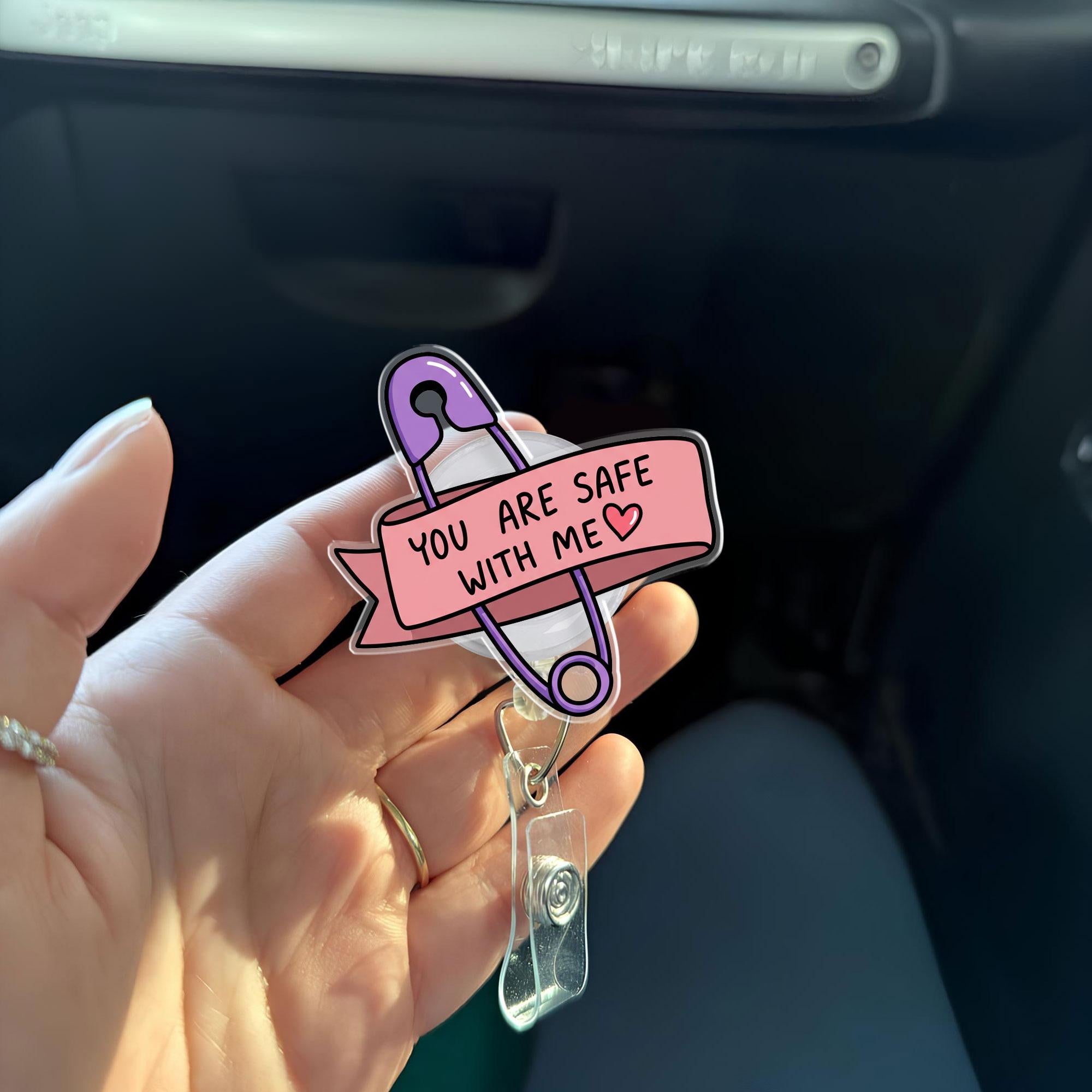 You are Safe with Me Badge Reel, Safe Space badge reel, LGBTQ Ally Trans Rights Safe Space badge reel, LGBT Pride Badge Reel, ID Holder