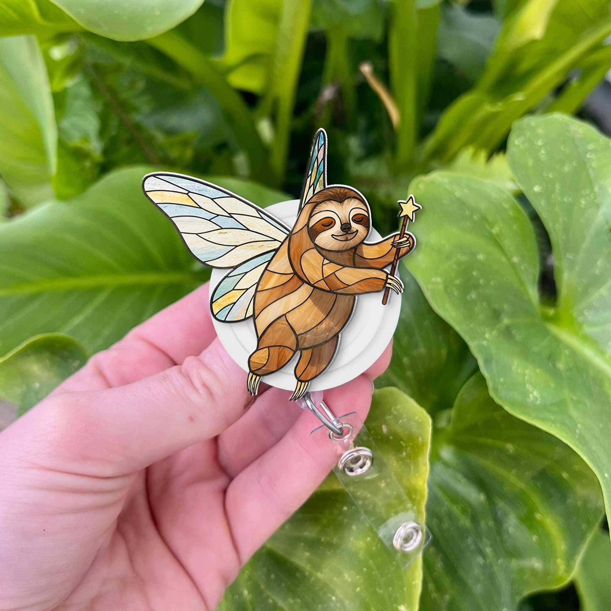 Funny Fairy Sloth Badge Reel, Funny Sloth Gift, ANimal Lover Gift, Sloth Badge Reel, Animal Gift, Medical Student Gift,Nurse Gift,Sloth Gift