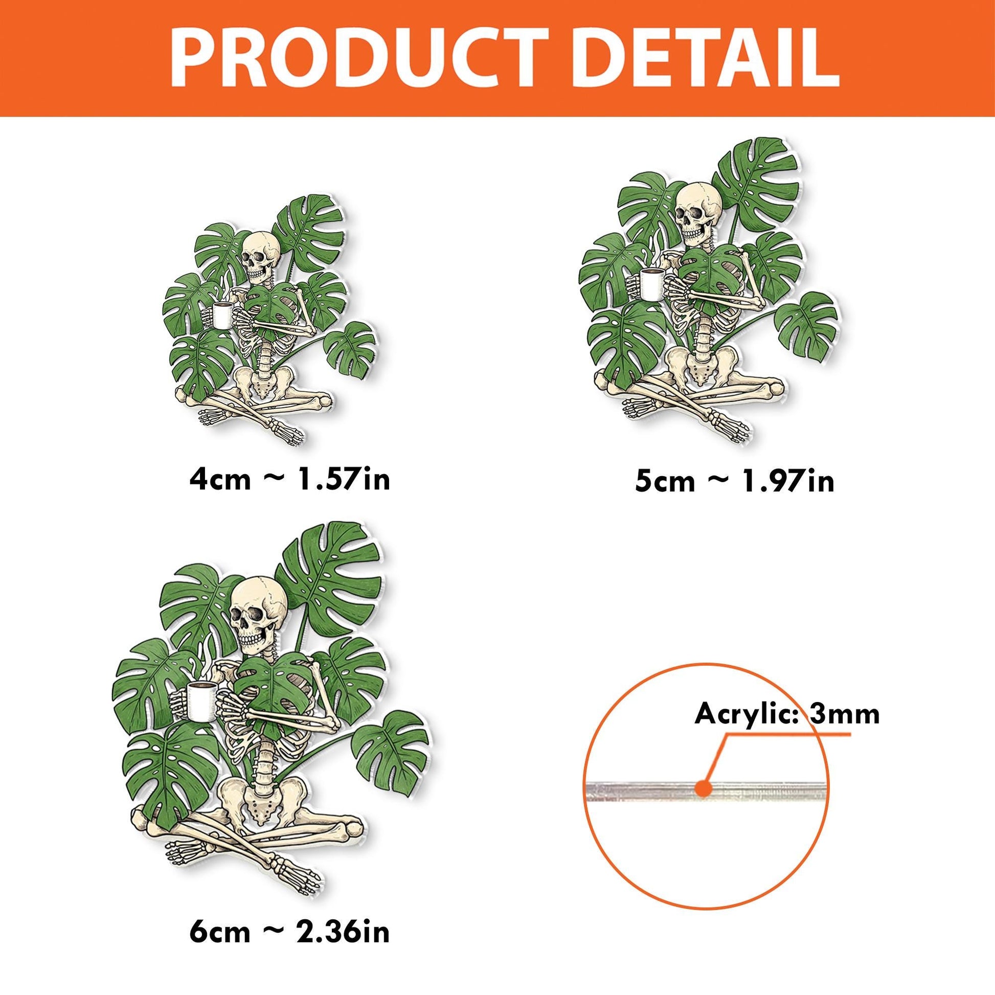 Monstera plant skeleton badge reel, quirky monstera lover id holder, funny nurse accessories gift, coffee lover accessories
