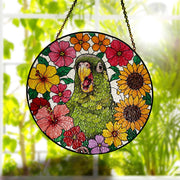 Screaming Green Cheek Conure GLASS Suncatcher, Angry Parrot Decor, Funny Bird Decor, Bird Lover Gift, Parrot Wall Art Gift, Parrot Mom Gift