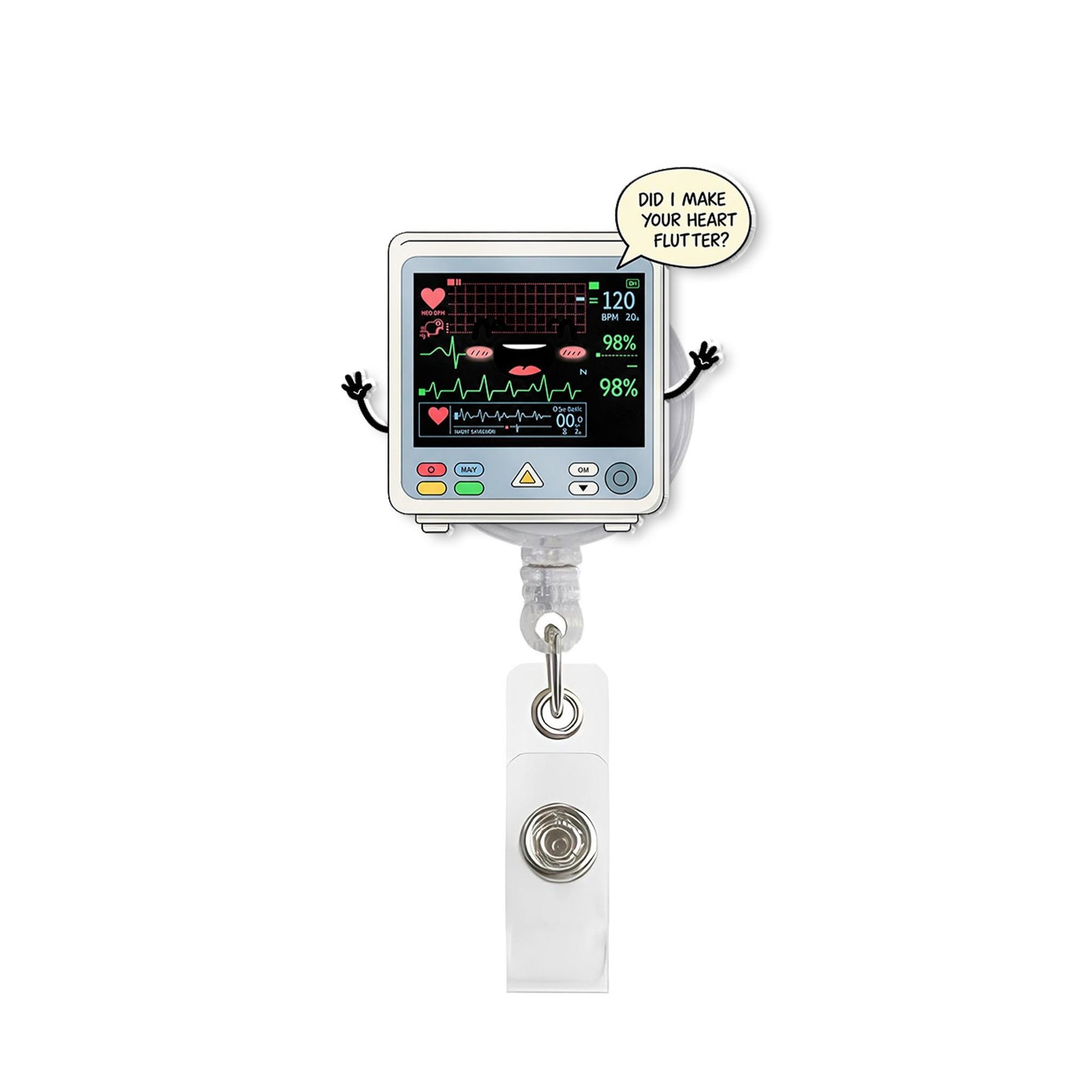 Cardiac Monitor Acrylic Badge Reel for Nurses, Nursing Students, Emergency Department, Doctor Gift, EMTs, Medical Students, ICU, Nurses Week