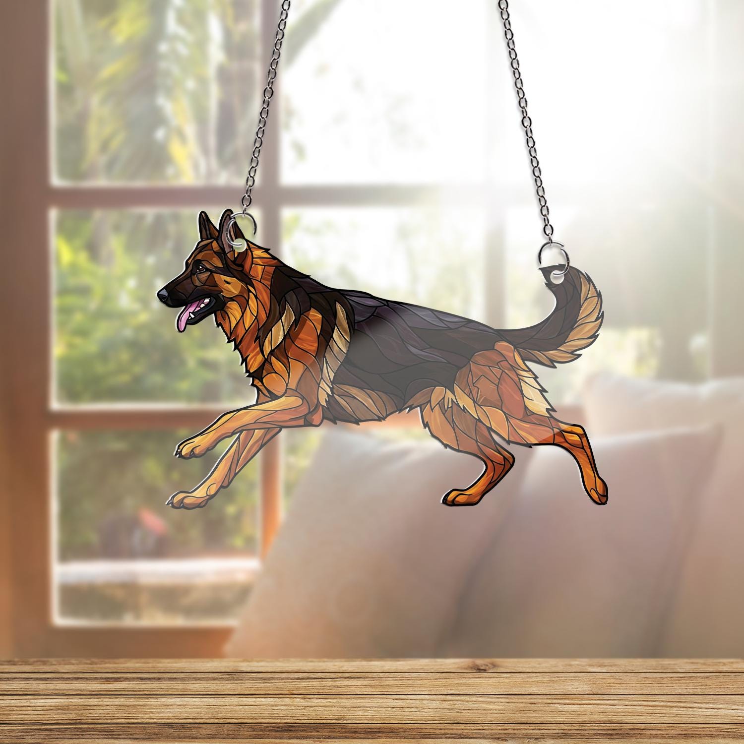 German Shepherd ACRYLIC Window Hanging, German Shepherd Lover Decor, Dog Mom Decor, Dog Mom Gift, Dog Window Hanging, Dog Suncatcher Gift