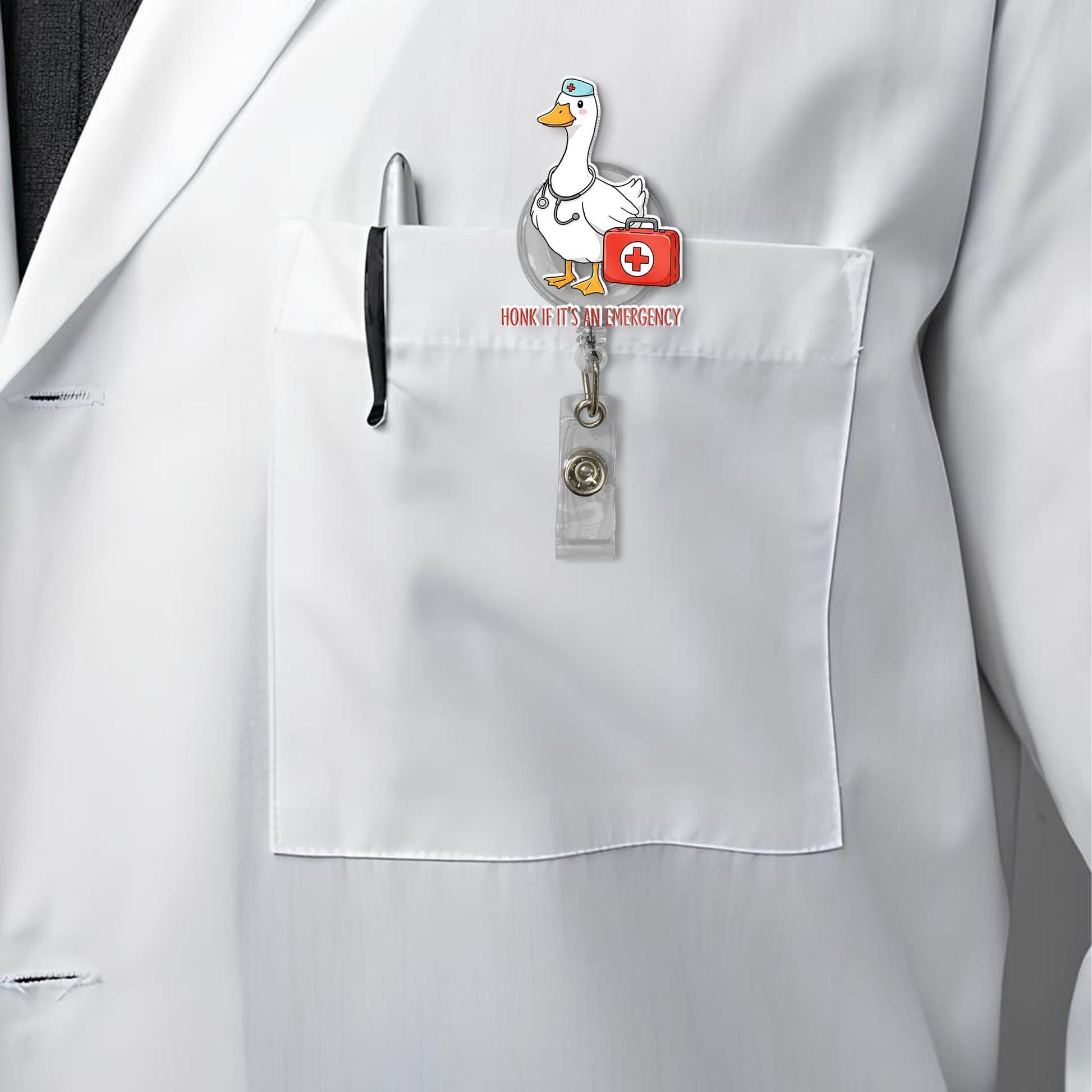 Silly Er Goose Nurse Badge Reel, Silly Goose Gift, Honk If Its An Emergency, Nurse Badge Reel, Funny Nurse Gift, RN id Holder, Er Crew Gift