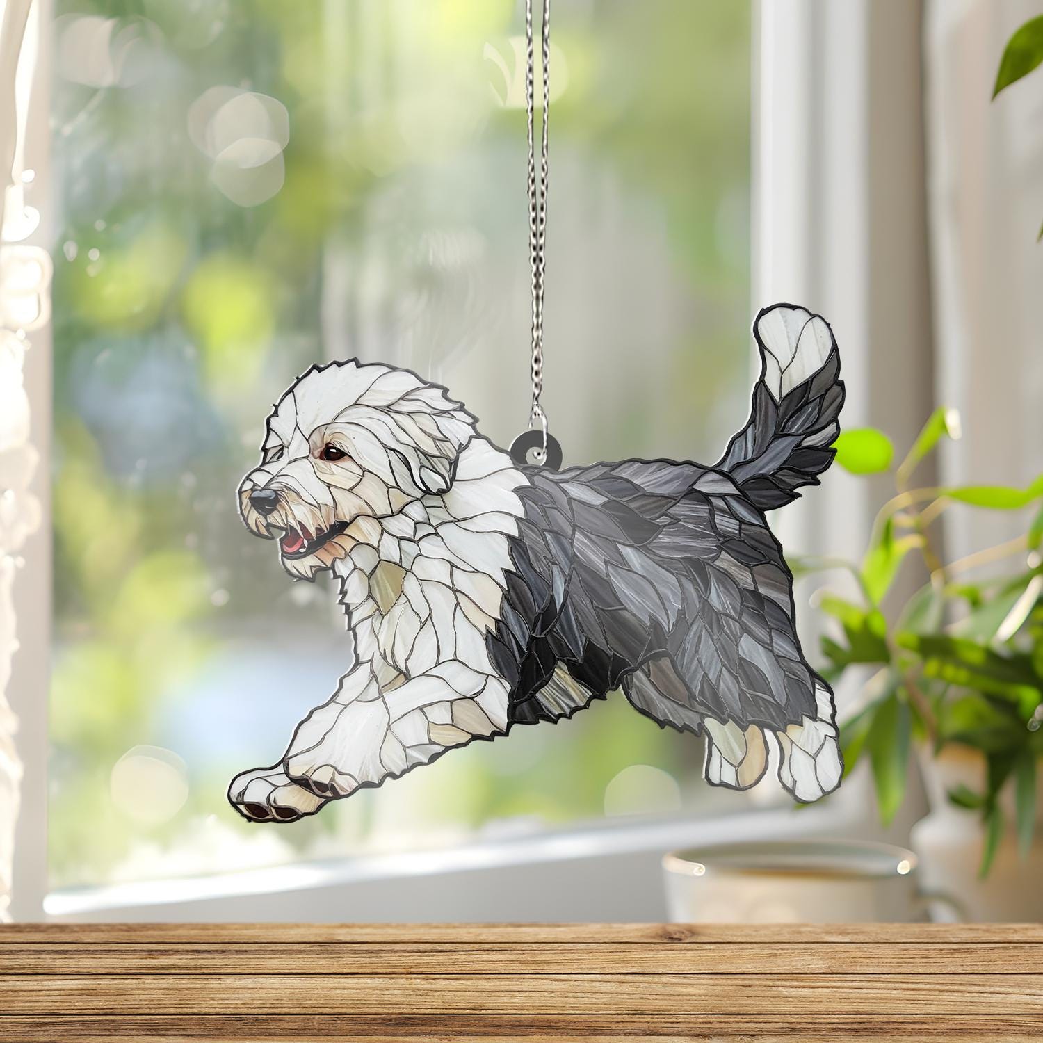 English Sheepdog ACRYLIC Window Hanging, Sheepdog Lover Decor, Dog Mom, Dog Mom Gift, Dog Window Hanging, Dog Suncatcher Gift, Sheepdog Gift