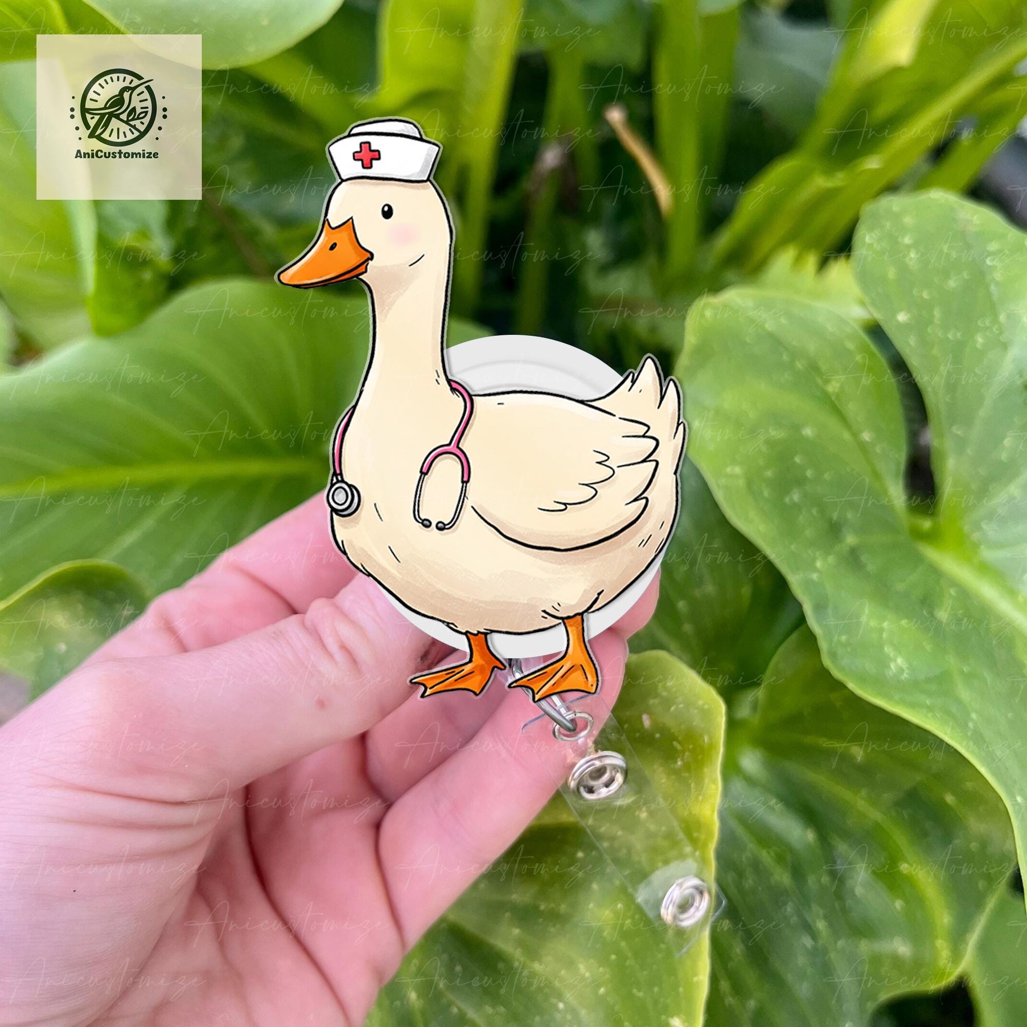 Silly Goose Nurse Acrylic Badge Reel, Funny Nurse Gift, Funny Gift Idea, Nurse Goose Badge Reel, Nurse Badge Clip, School Nurse Gift