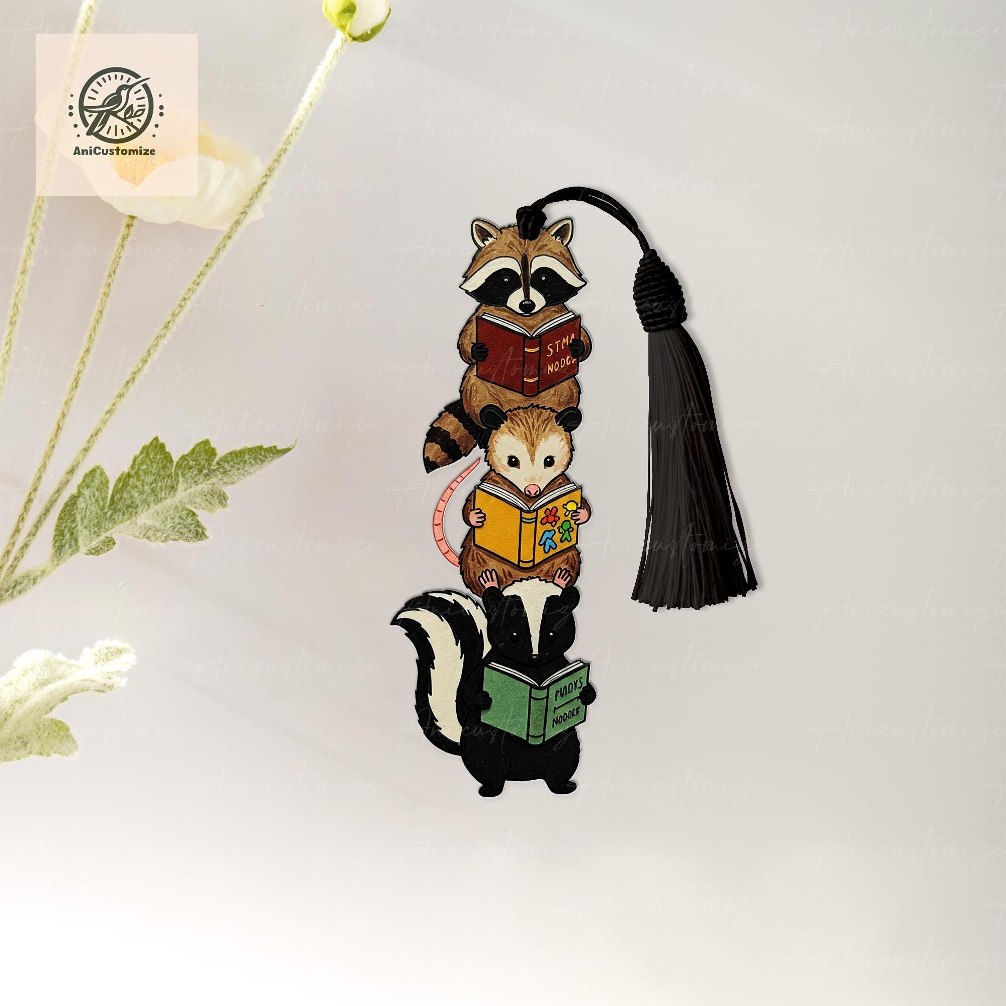 Cute Trashy Team Bookmark, Funny Raccoon Bookmark, Bookmark Gift Idea, Funny Bookmark, Reading Lover Gift, Book Accessories, Cute Bookmark