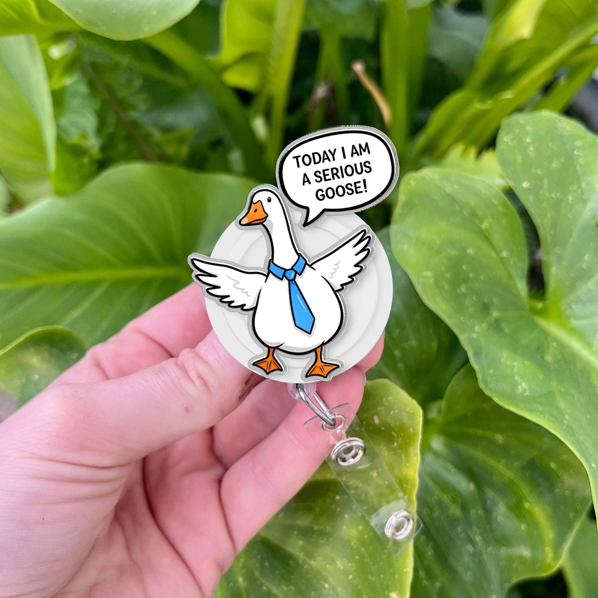 Today I'm a serious goose Badge Reel, funny Silly Goose badge reel, coworker nurse teacher id holder, gift for nurse, gift for officer