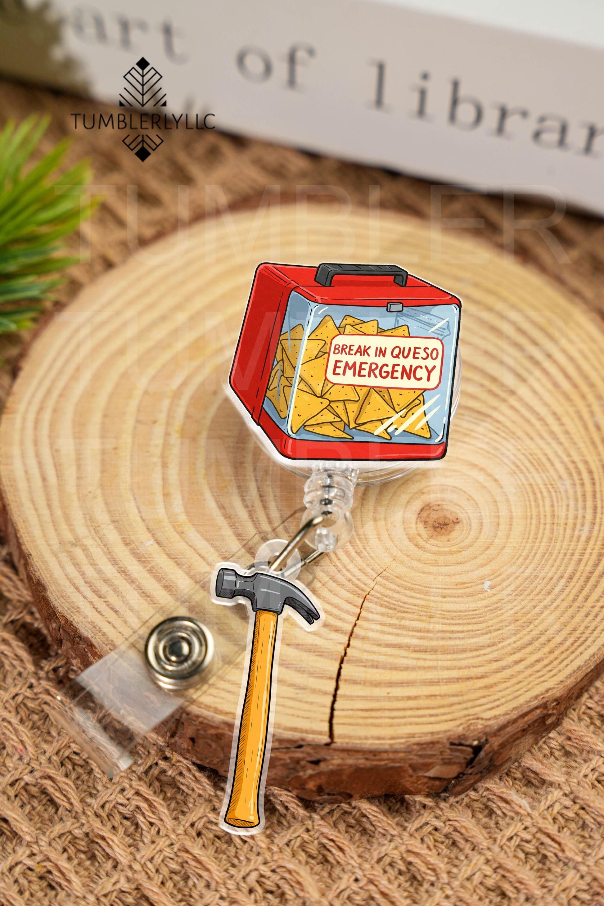 Break In Queso Emergency badge reel, Funny Emergency Kit chips and cheese dip ID holder, gift for nurses dispatchers, emergency responders