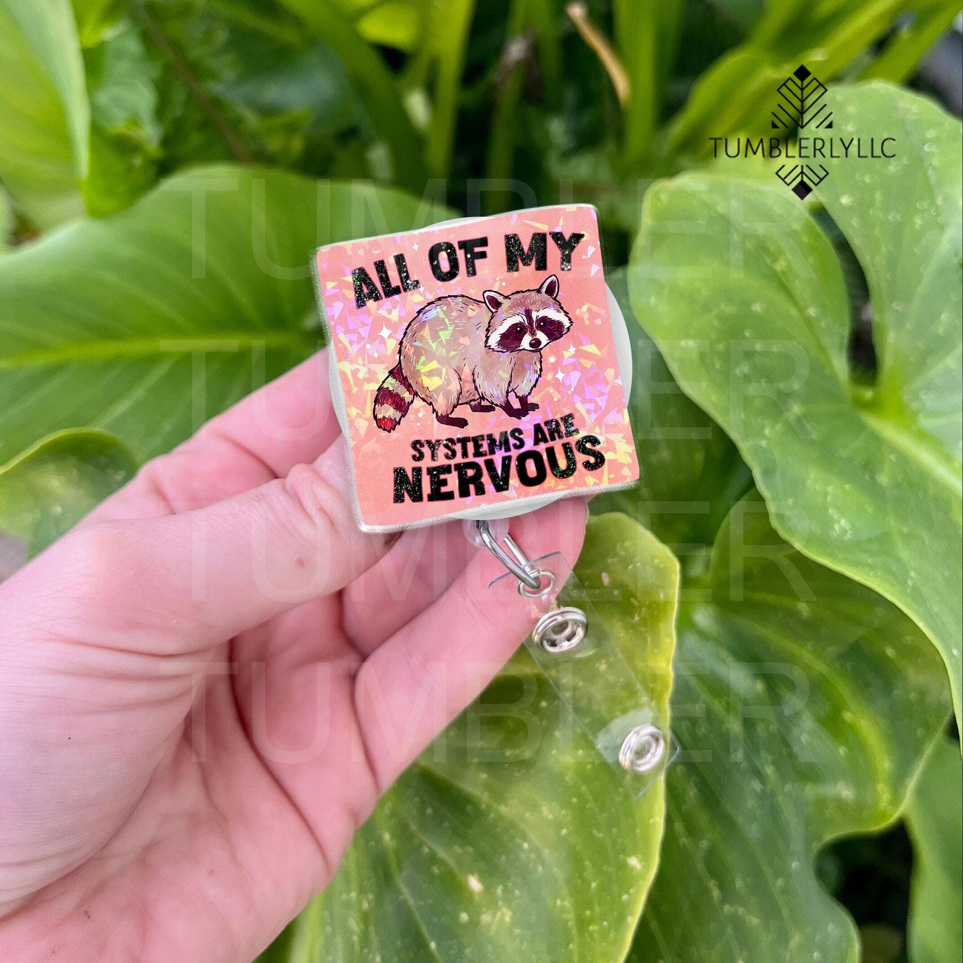 Raccoon Badge Reel, Quirky Badge Holder, Funny Quote ID Holder for Healthcare Gifts, Retractable Badge Holder for Office Gift, Mental Health