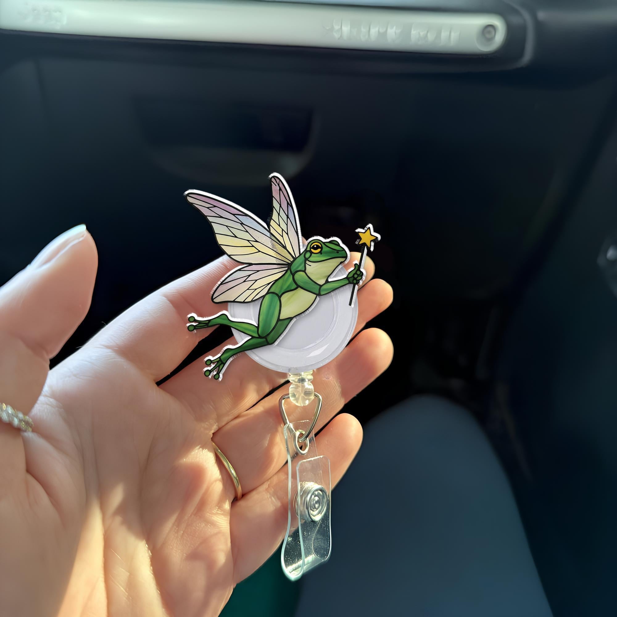 Fairy Frog Badge Reel, Green Frog Lover, RN ID Holder, Nurse Badge Gift, Funny Badge Reel, Gift For Nurse, Working Accessory, Frog Gift