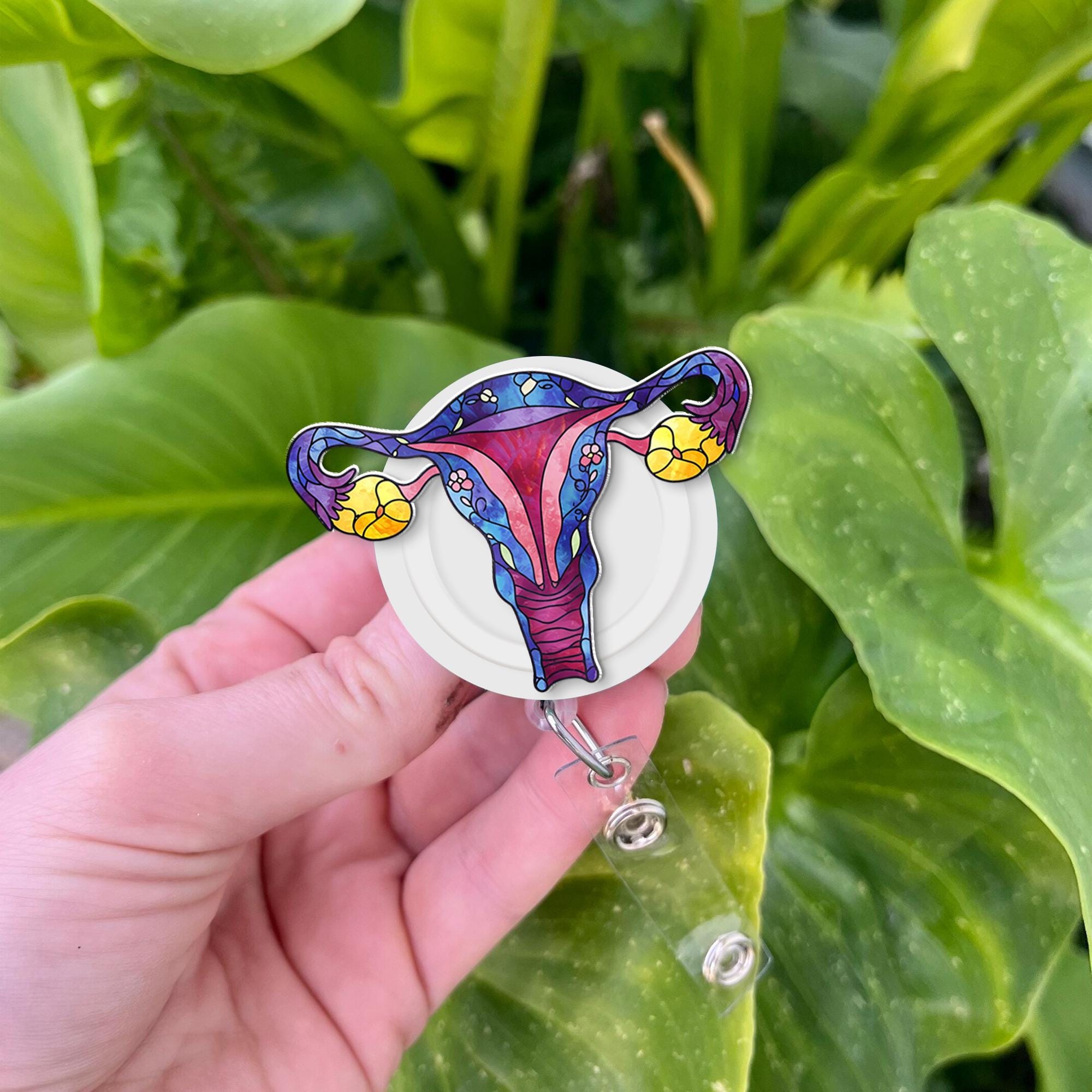 Floral OBGYN Acrylic Badge Reel, Gynecologist Badge Reel, Working Lanyard Gift, Nurse Badge Reel, Labor and Delivery, Gynecologist Gift
