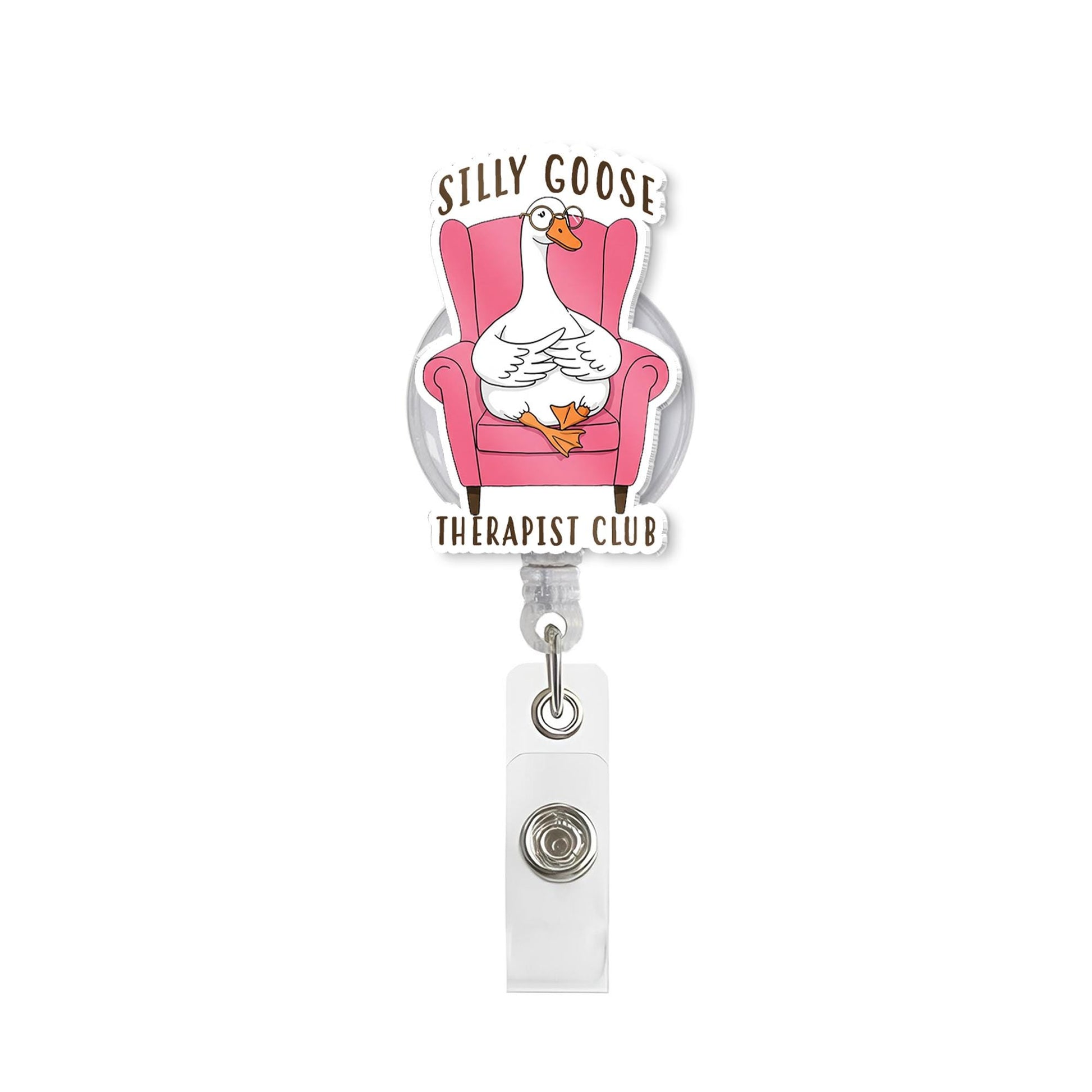 Silly Goose Therapist Club Badge Reel, Aba Bcba Sped Badge holder, Therapist Gift, Funny Goose Badge, Silly Goose Lover Gift, Team Therapist